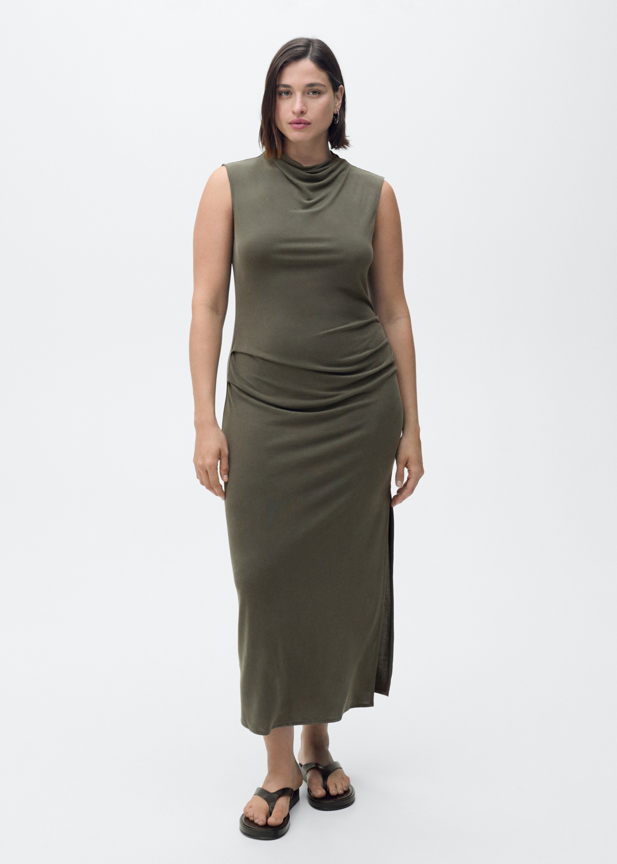 Vestido modal cuello drapeado - Detalle del artículo 3
