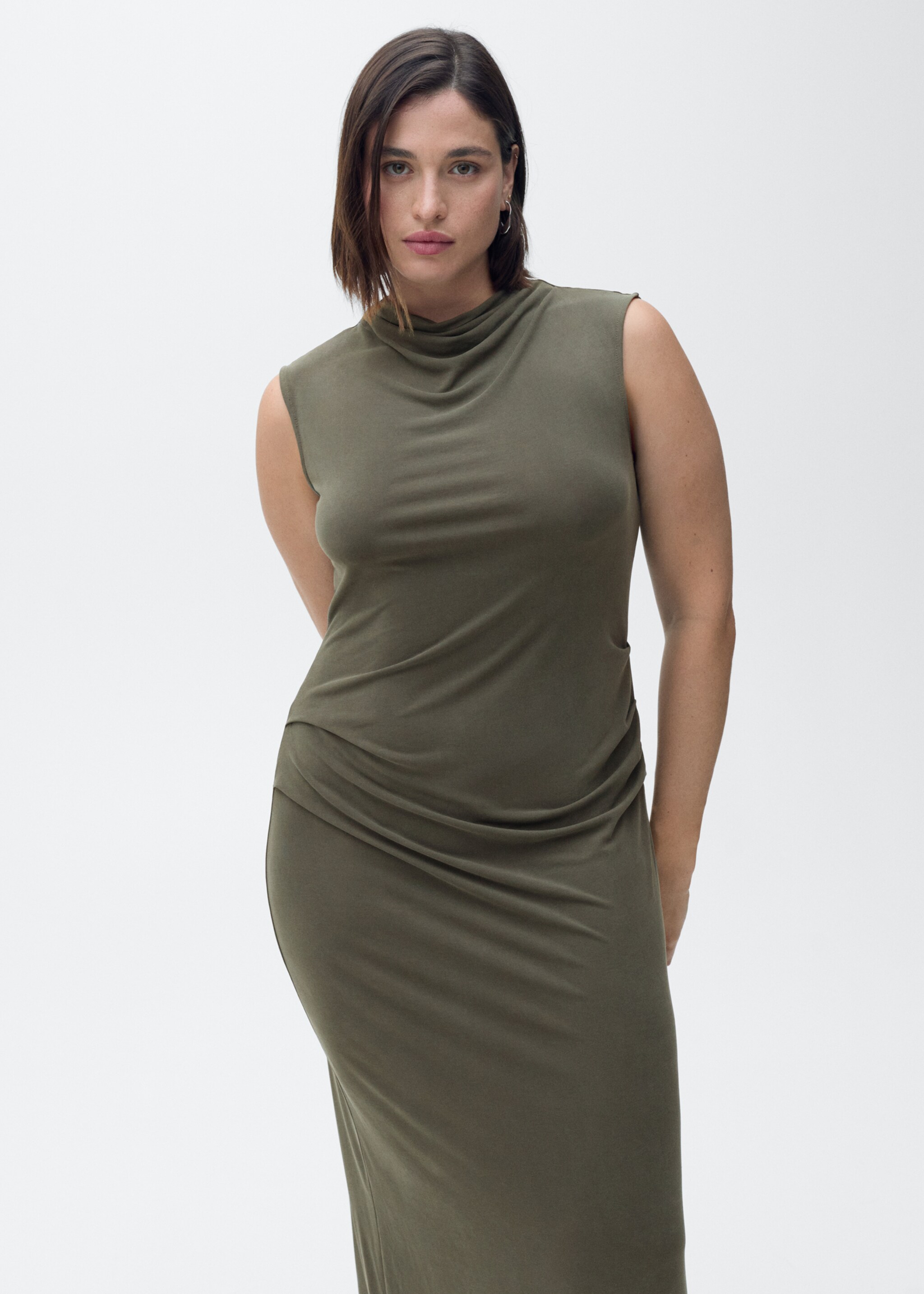 Vestido modal cuello drapeado - Detalle del artículo 5
