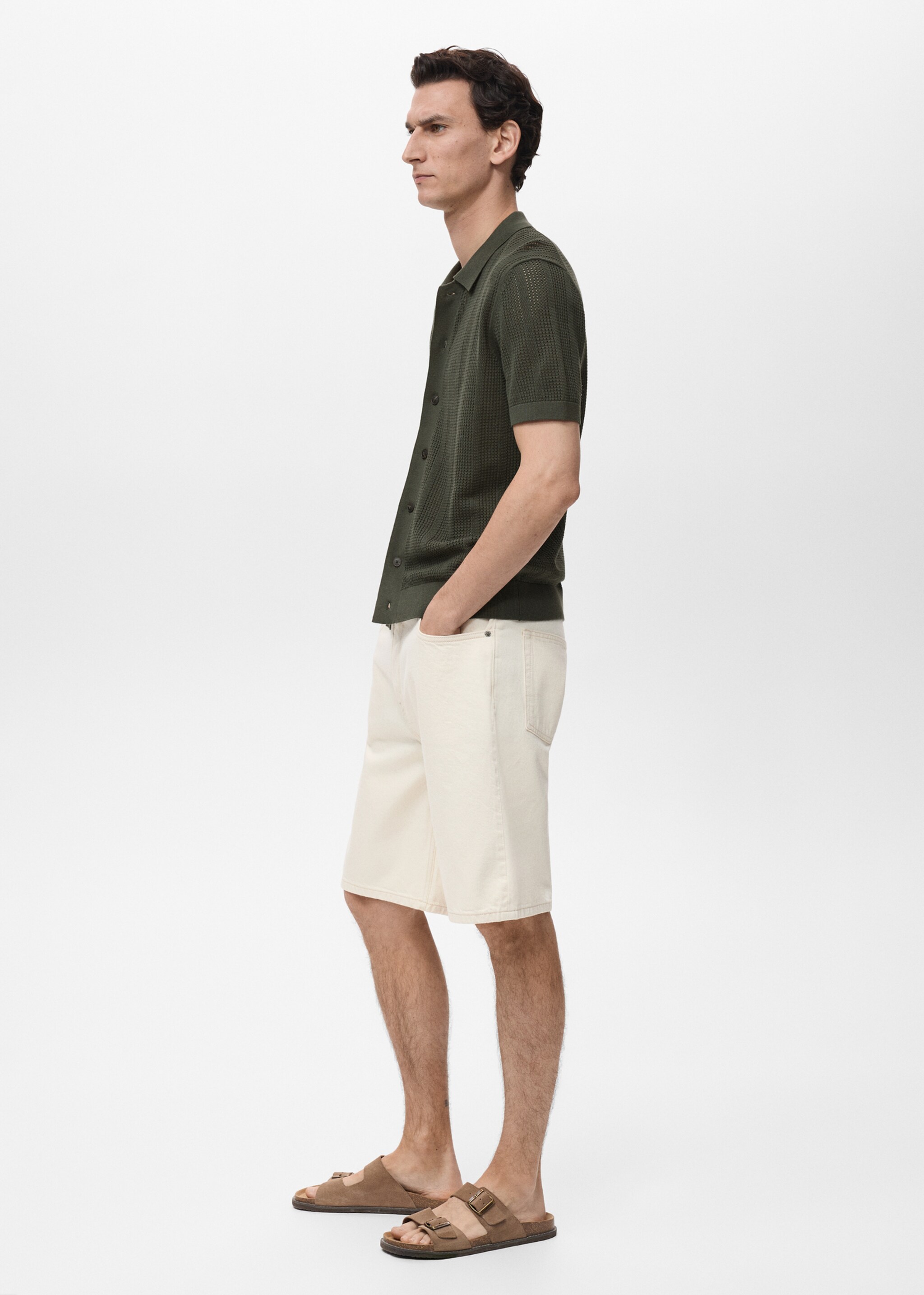 Chemise maille ajourée et structurée rayures - Détail de l'article 2