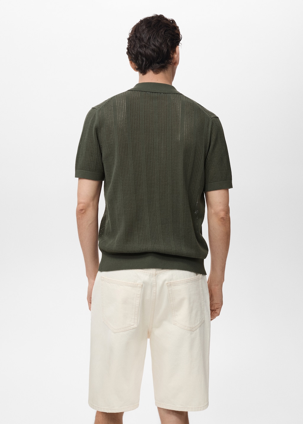 Striped openwork knitted shirt - Men | MANGO USA Striped openwork knitted shirt - Men | MANGO USA