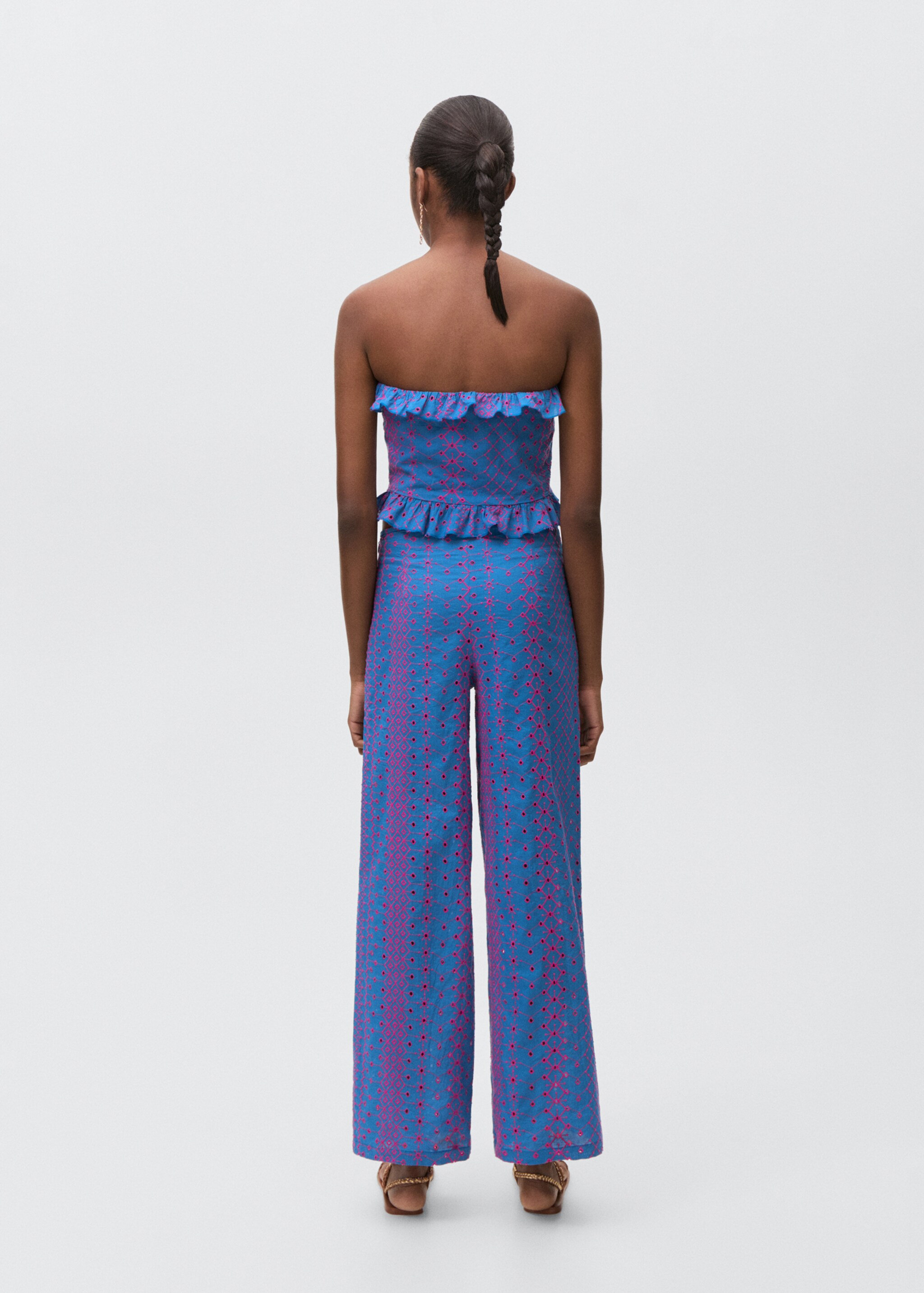 Pantalon broderie suisse contraste - Verso de l’article