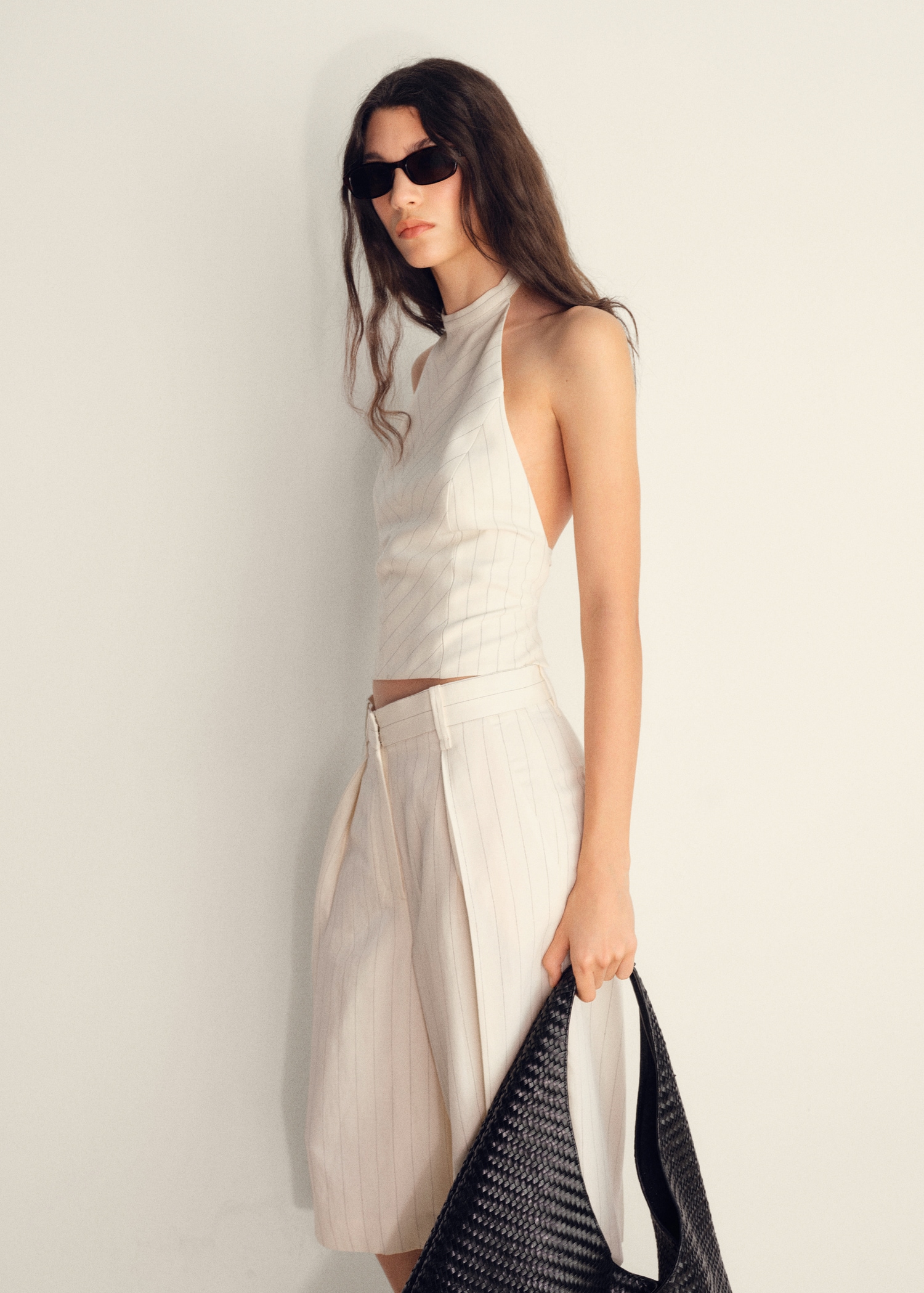 Striped halter-neck top1