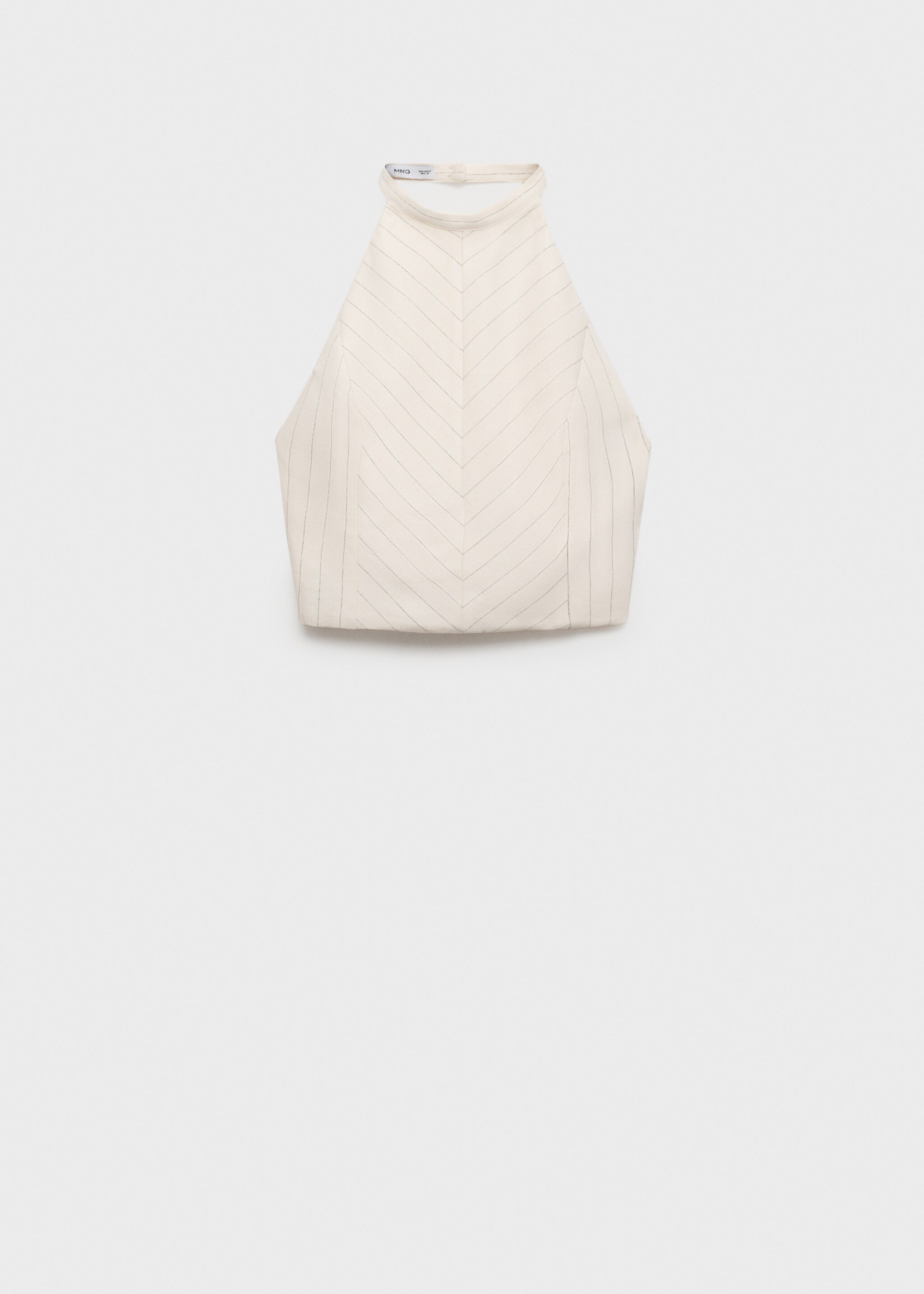 Striped linen-blend halter-neck top - Article without model