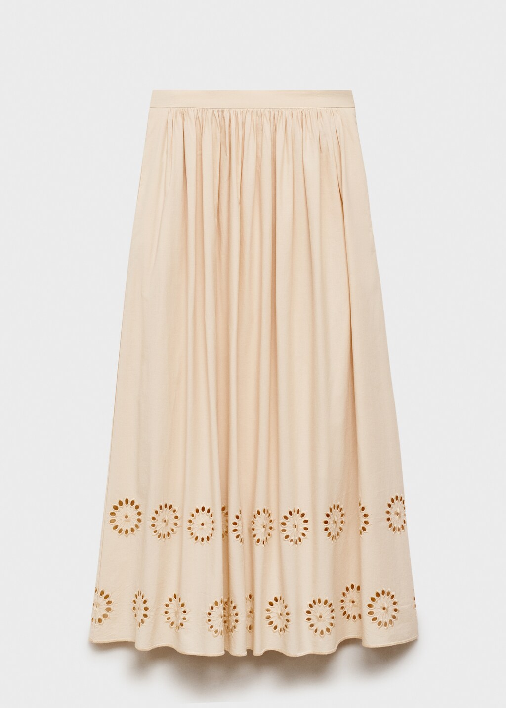 Cotton skirt with embroidered hem - image 5