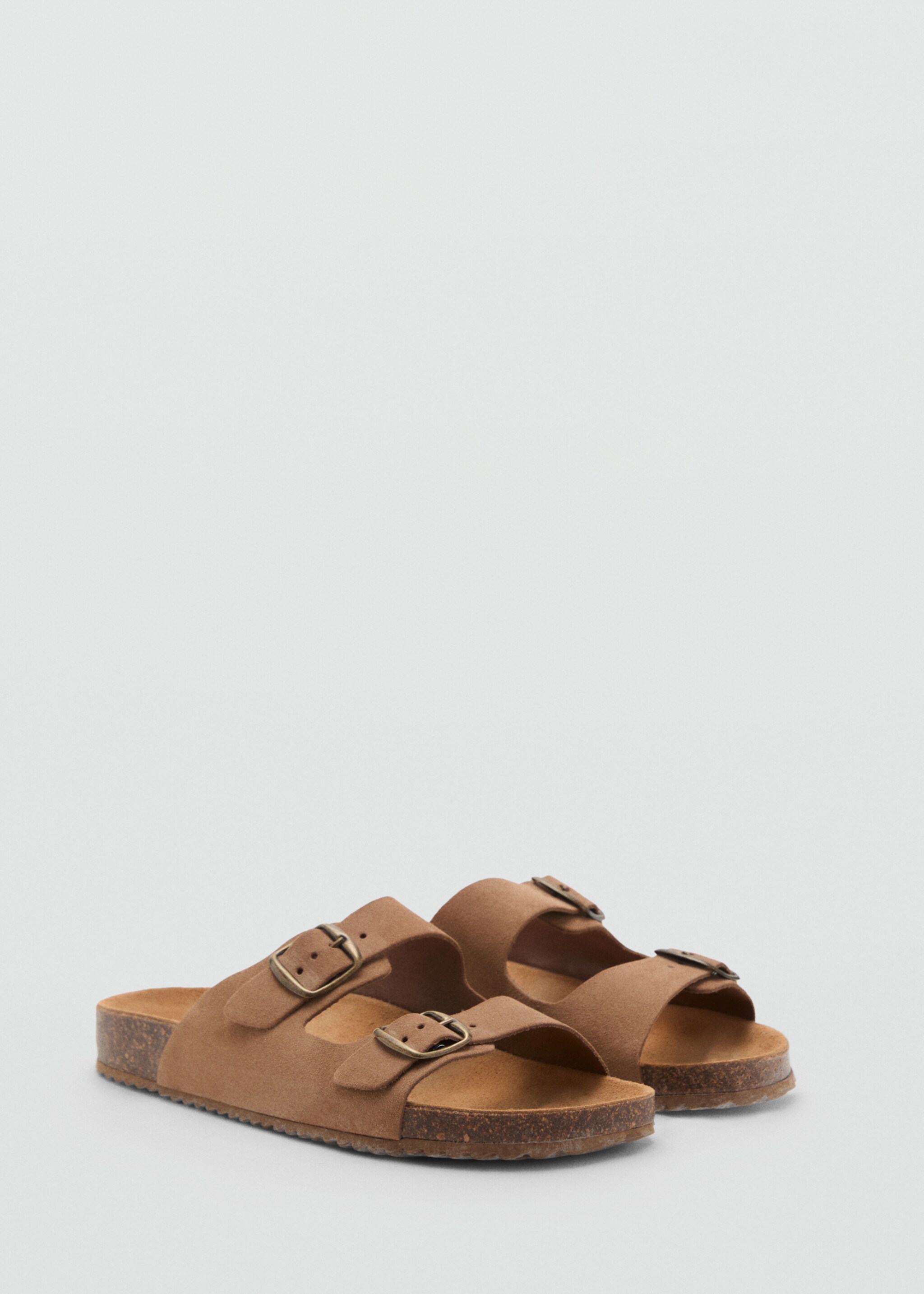Buckle leather sandals - Medium plane
