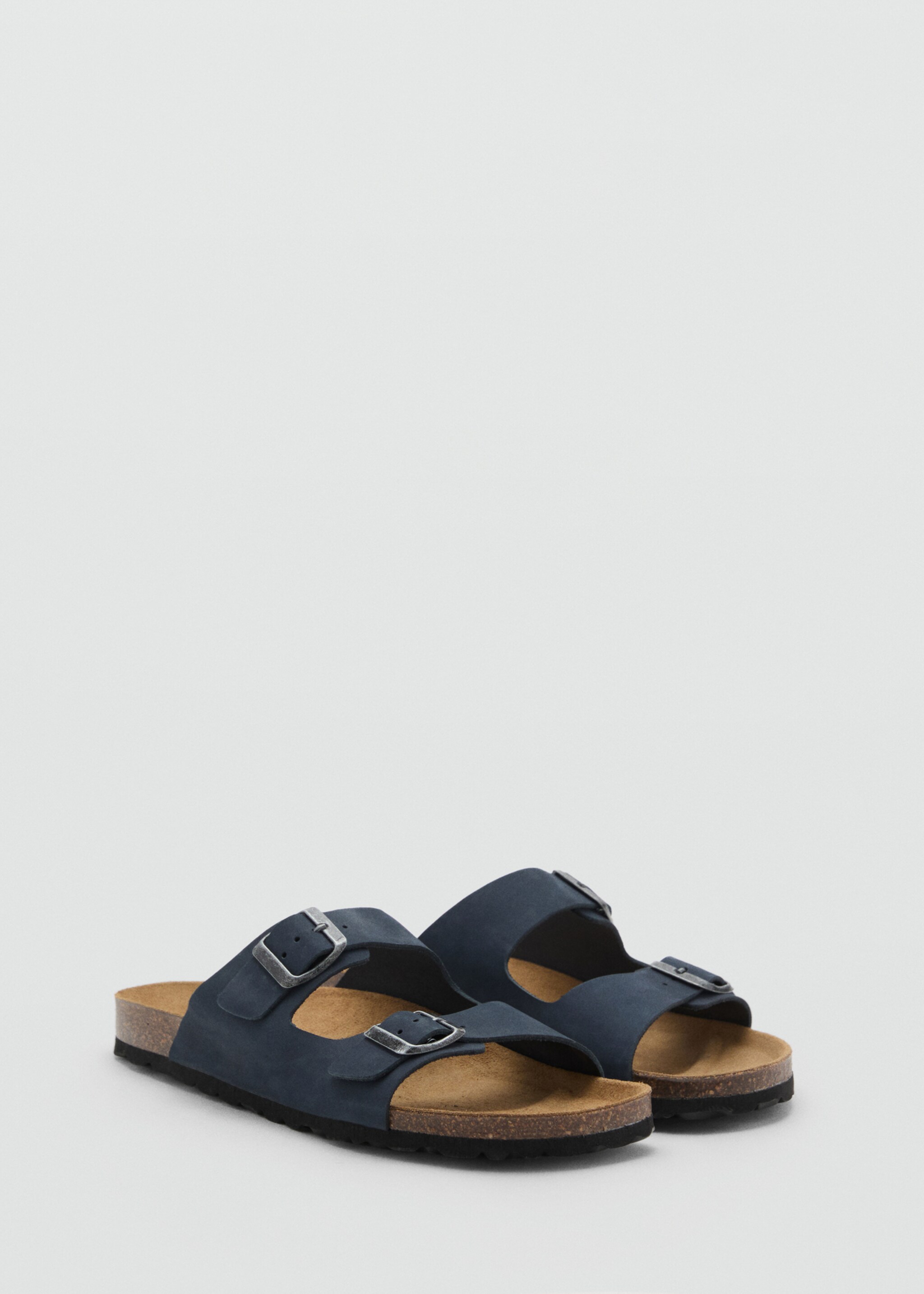 Buckle leather sandals - Medium plane