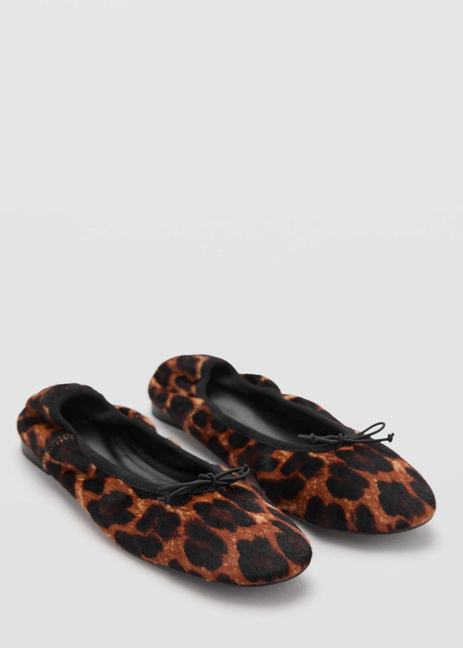 Leather leopard ballerina - Medium plane