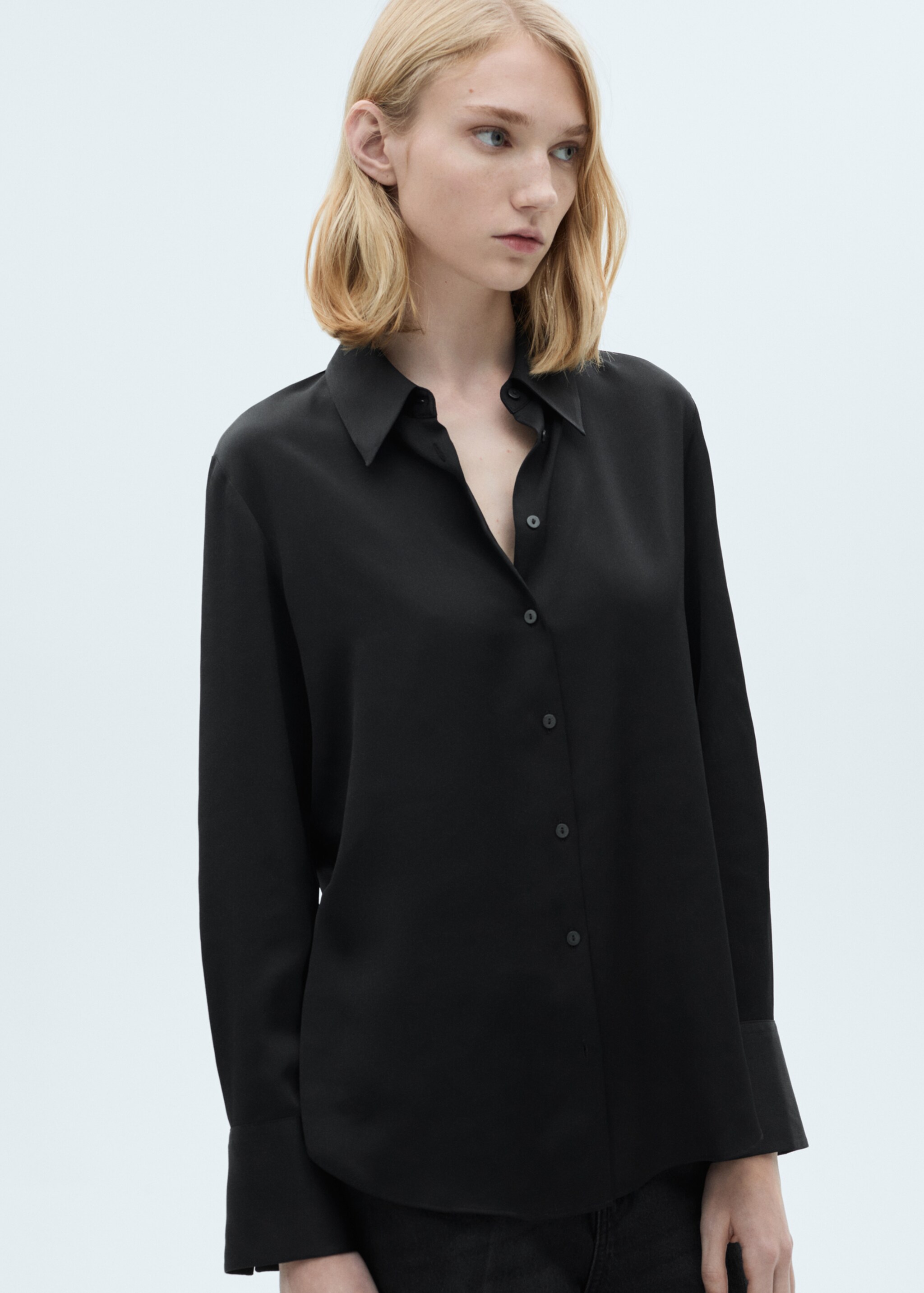 Satin finish flowy shirt - Medium plane