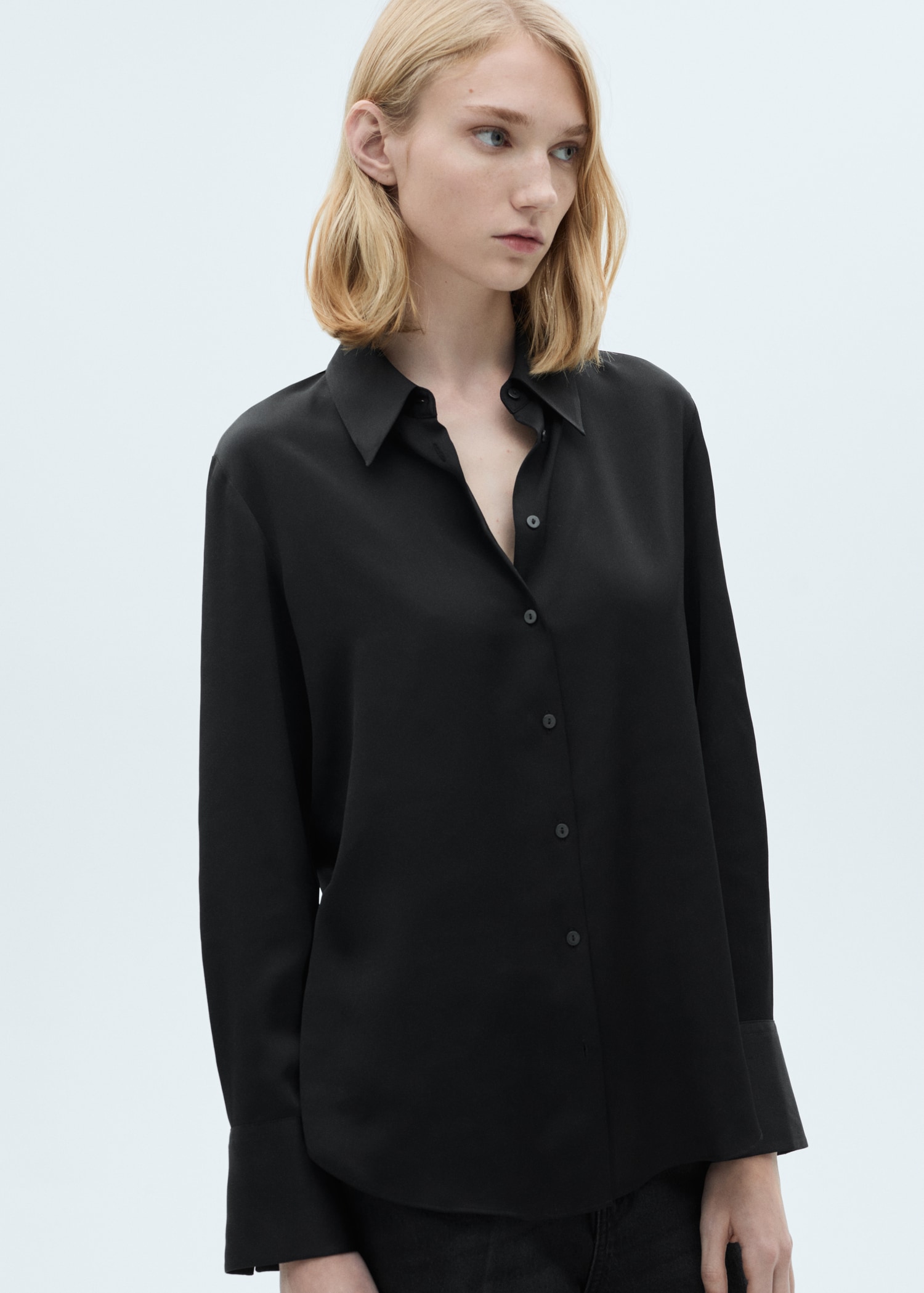 Satin finish flowy shirt - Medium plane
