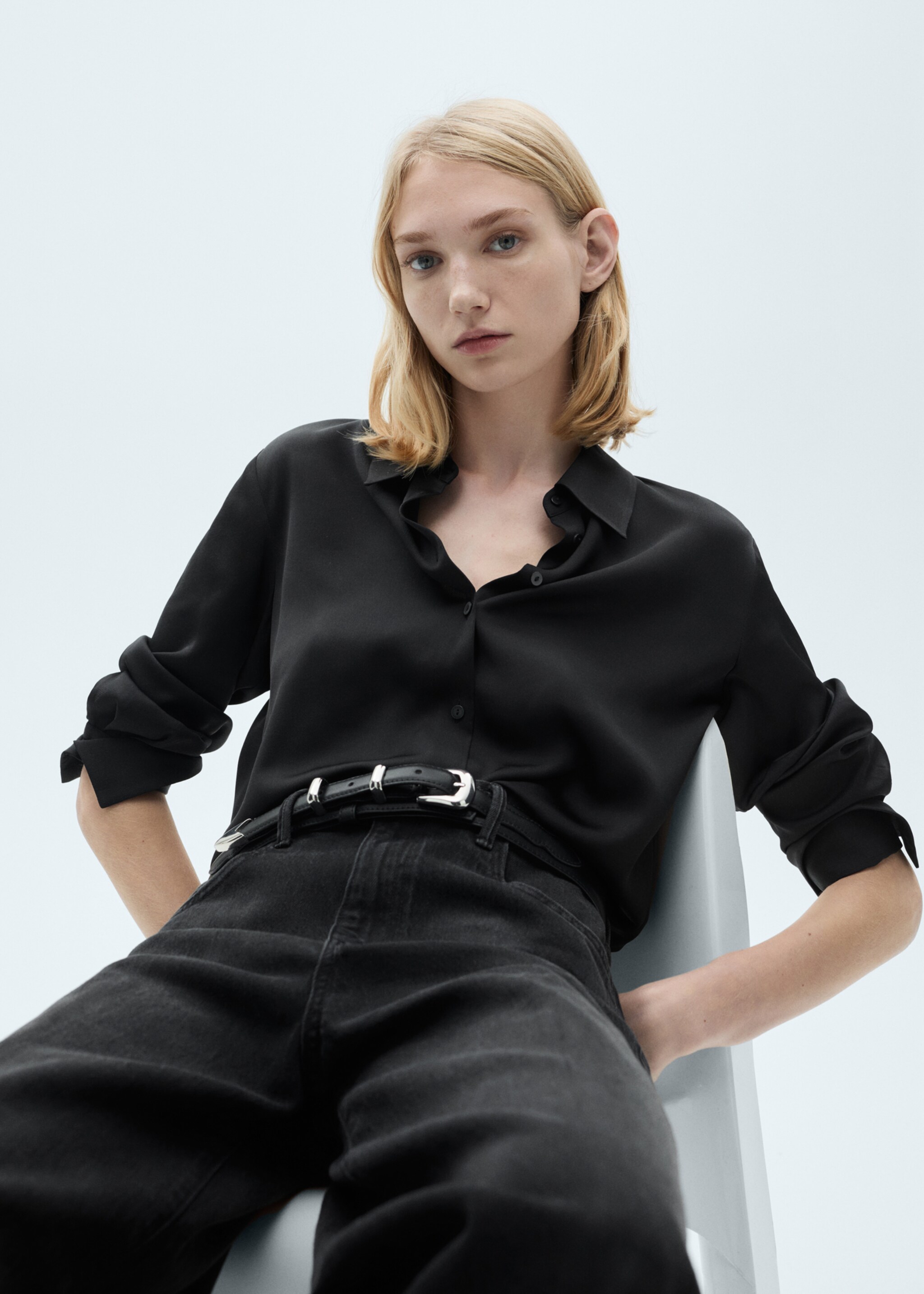 Camisa fluida setinada - Detall de l'article 2