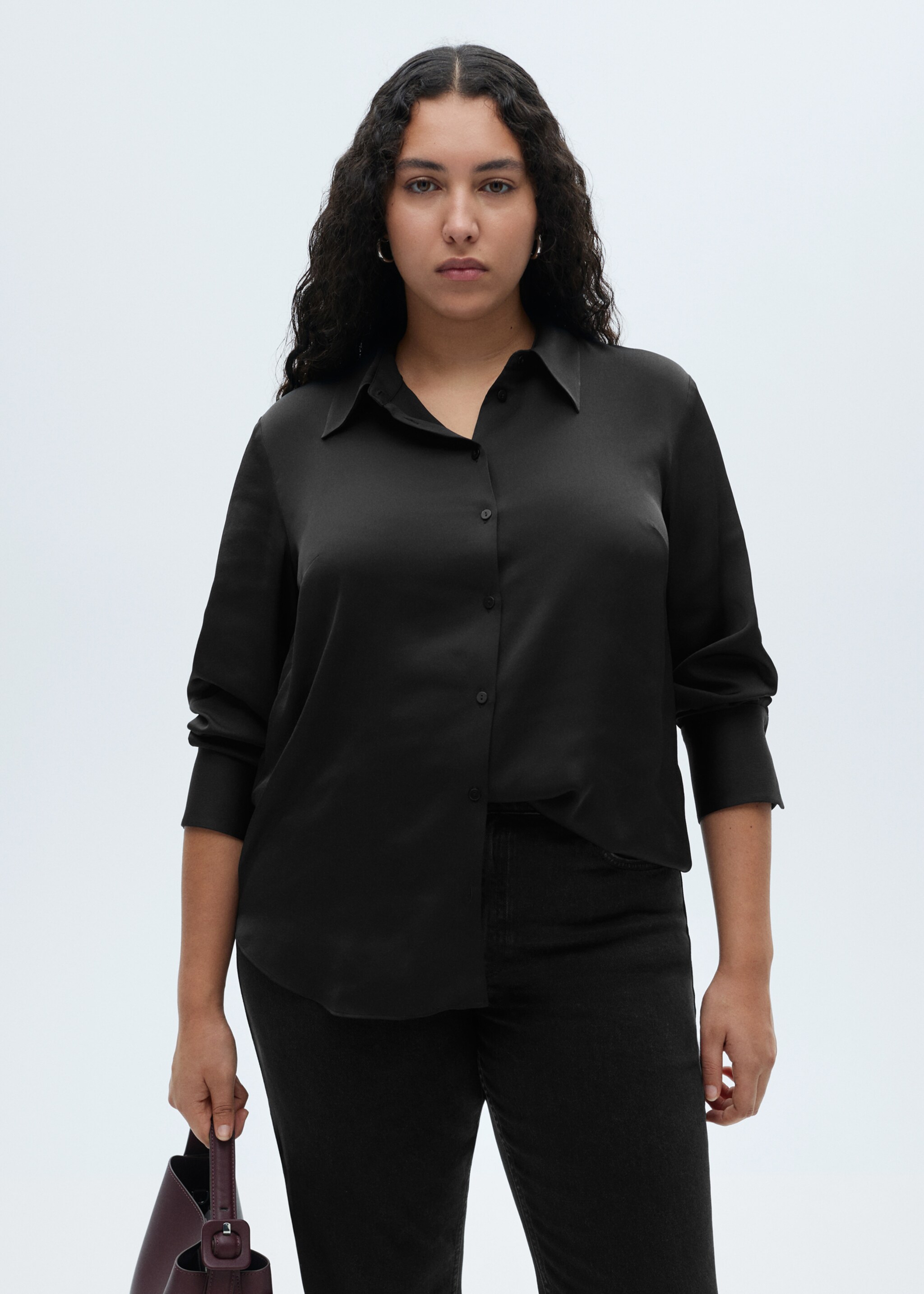 Satin finish flowy shirt - Details of the article 5