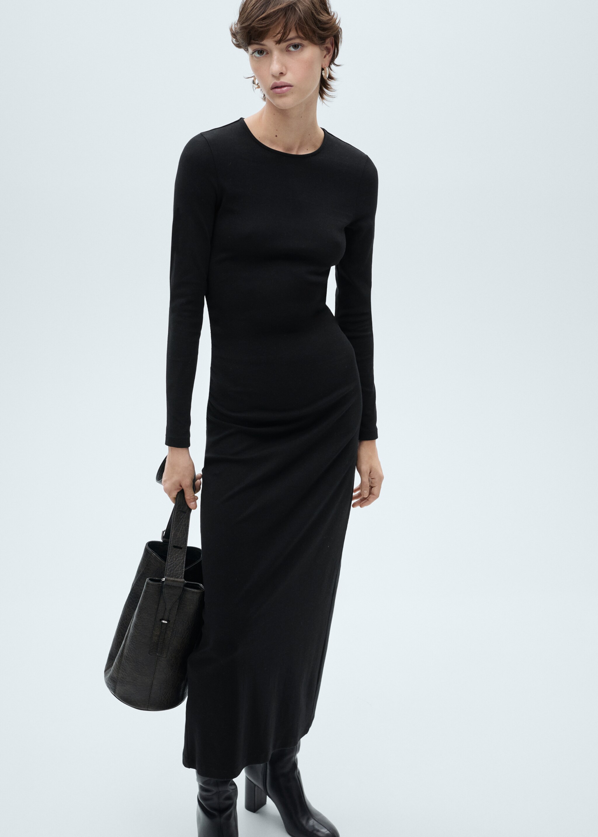 Cotton midi dress - Medium plane