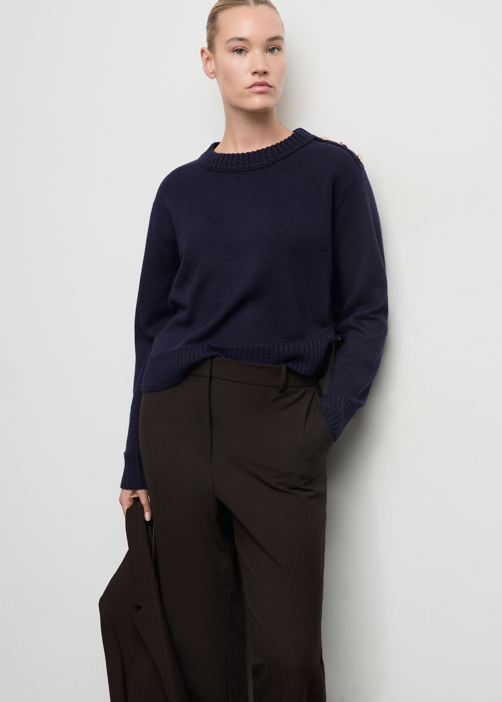 Mango Knitted sweater with jewel buttons