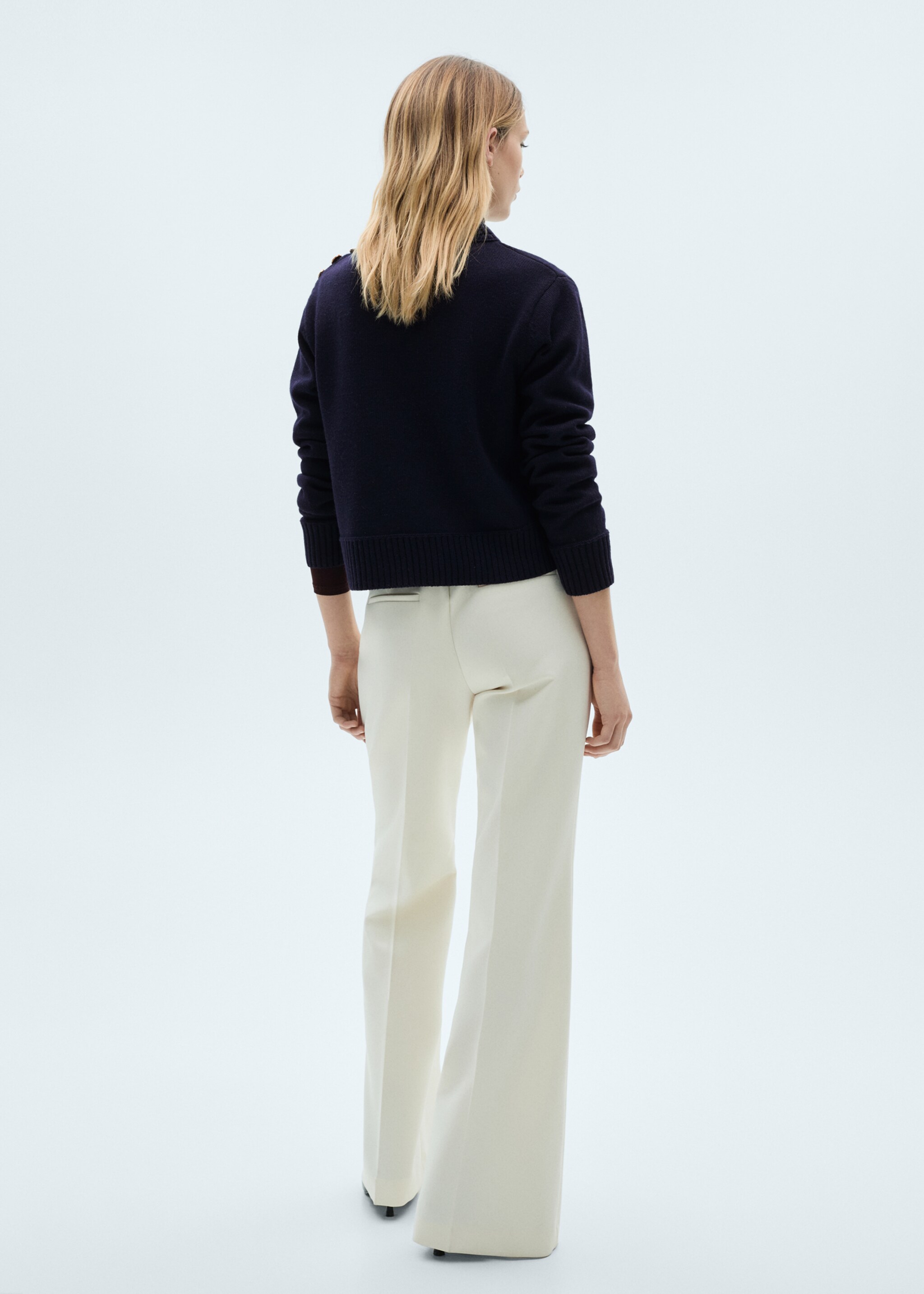 Knitted sweater with jewel buttons - Reverse of the article