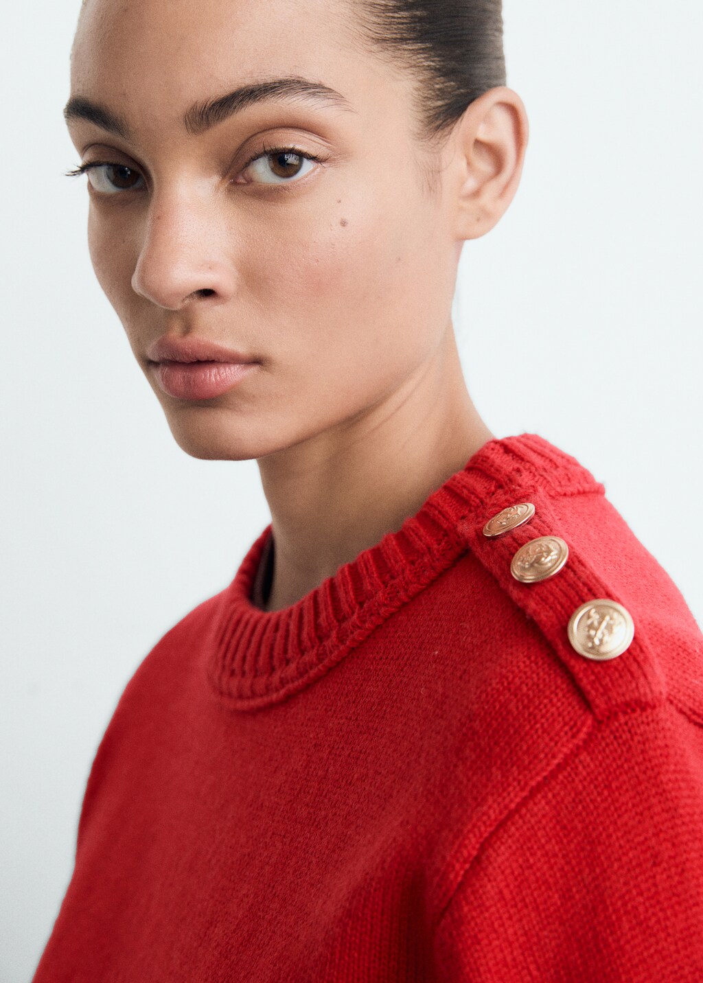 Mango Knitted sweater with jewel buttons