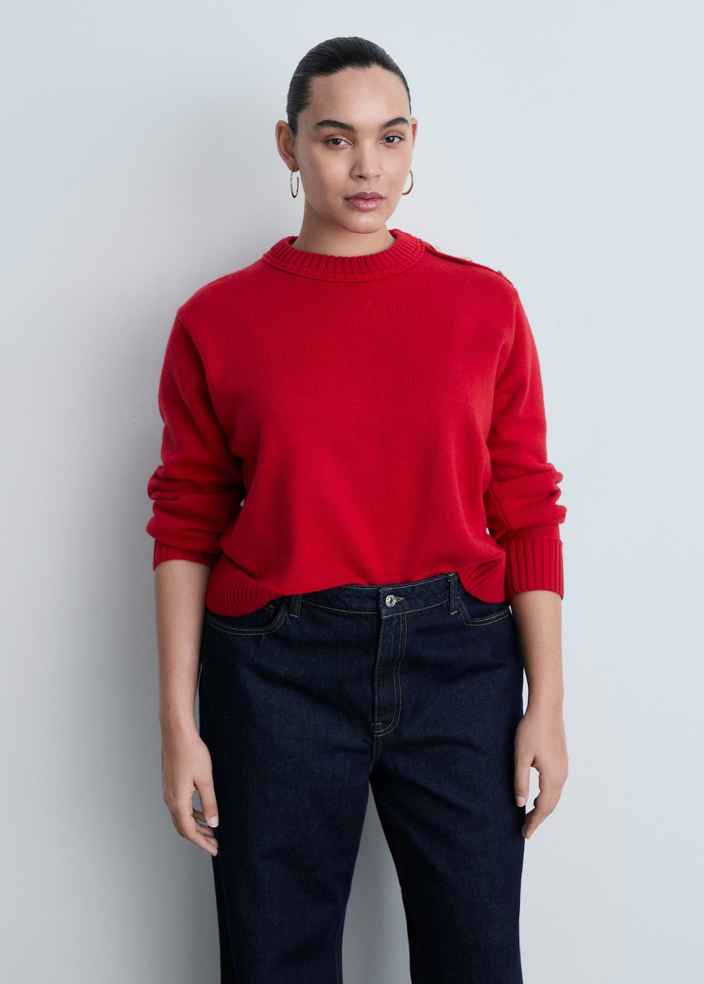 Mango Knitted sweater with jewel buttons