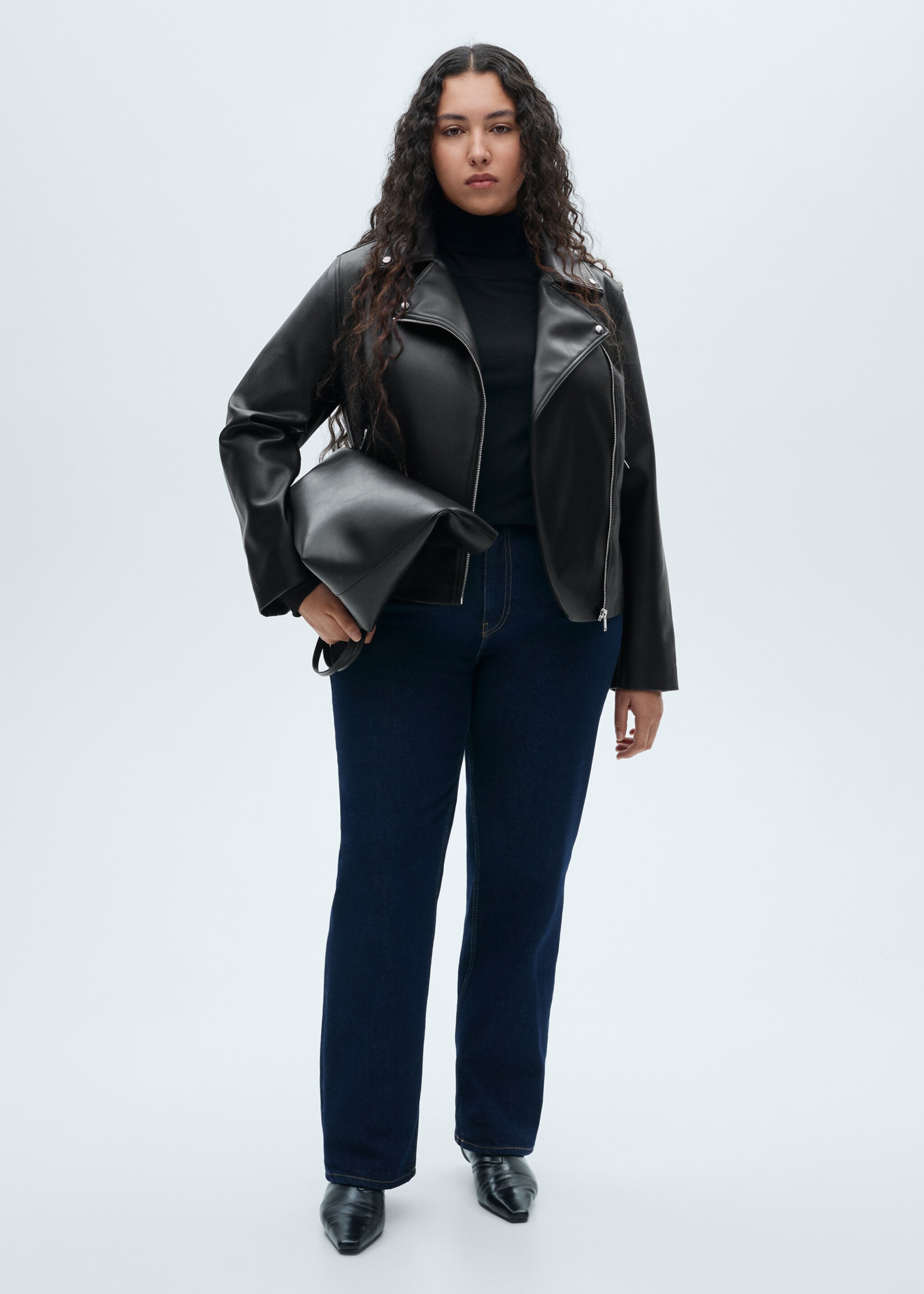 Leather-effect biker jacket - Details of the article 3