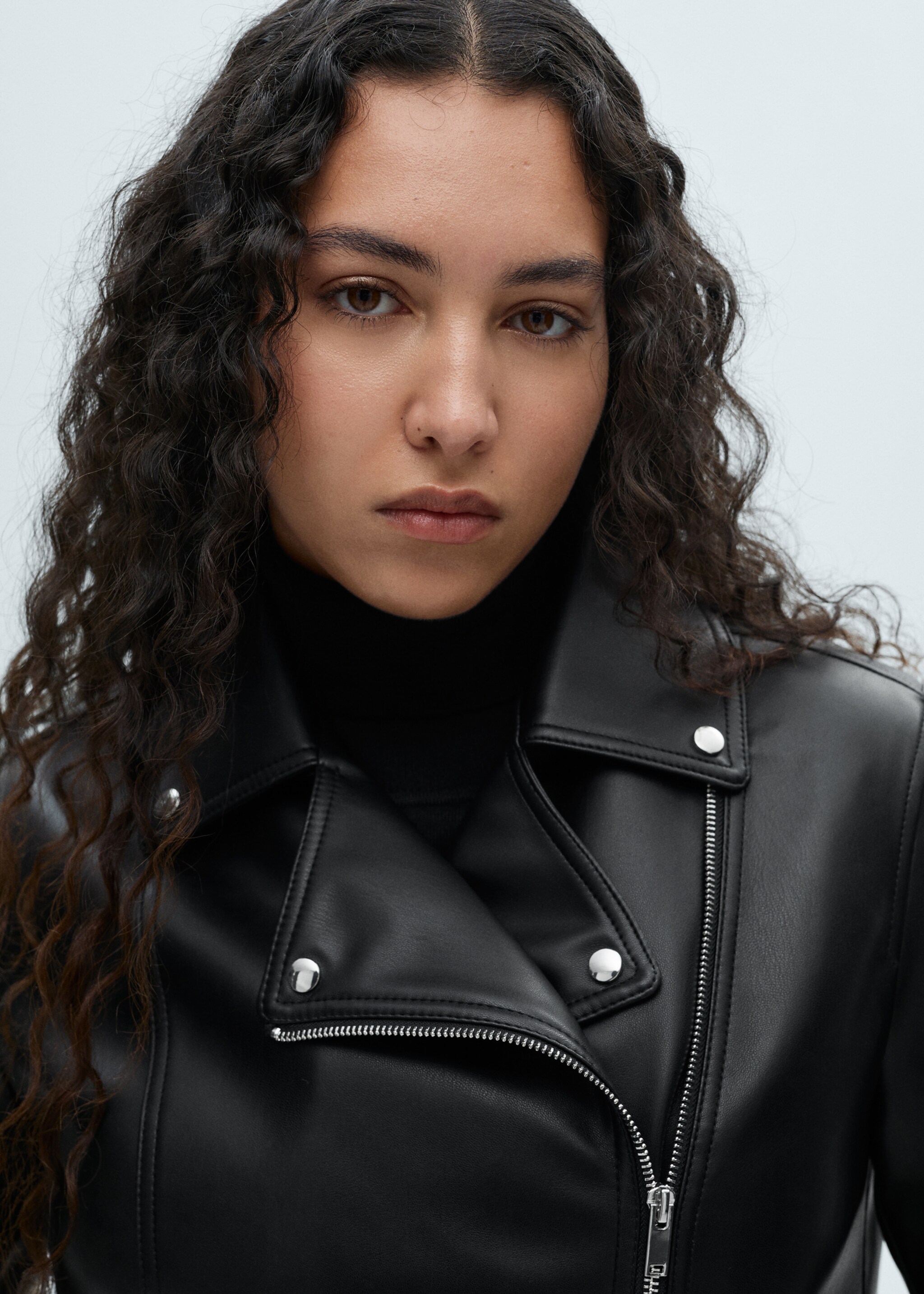 Leather-effect biker jacket - Details of the article 4