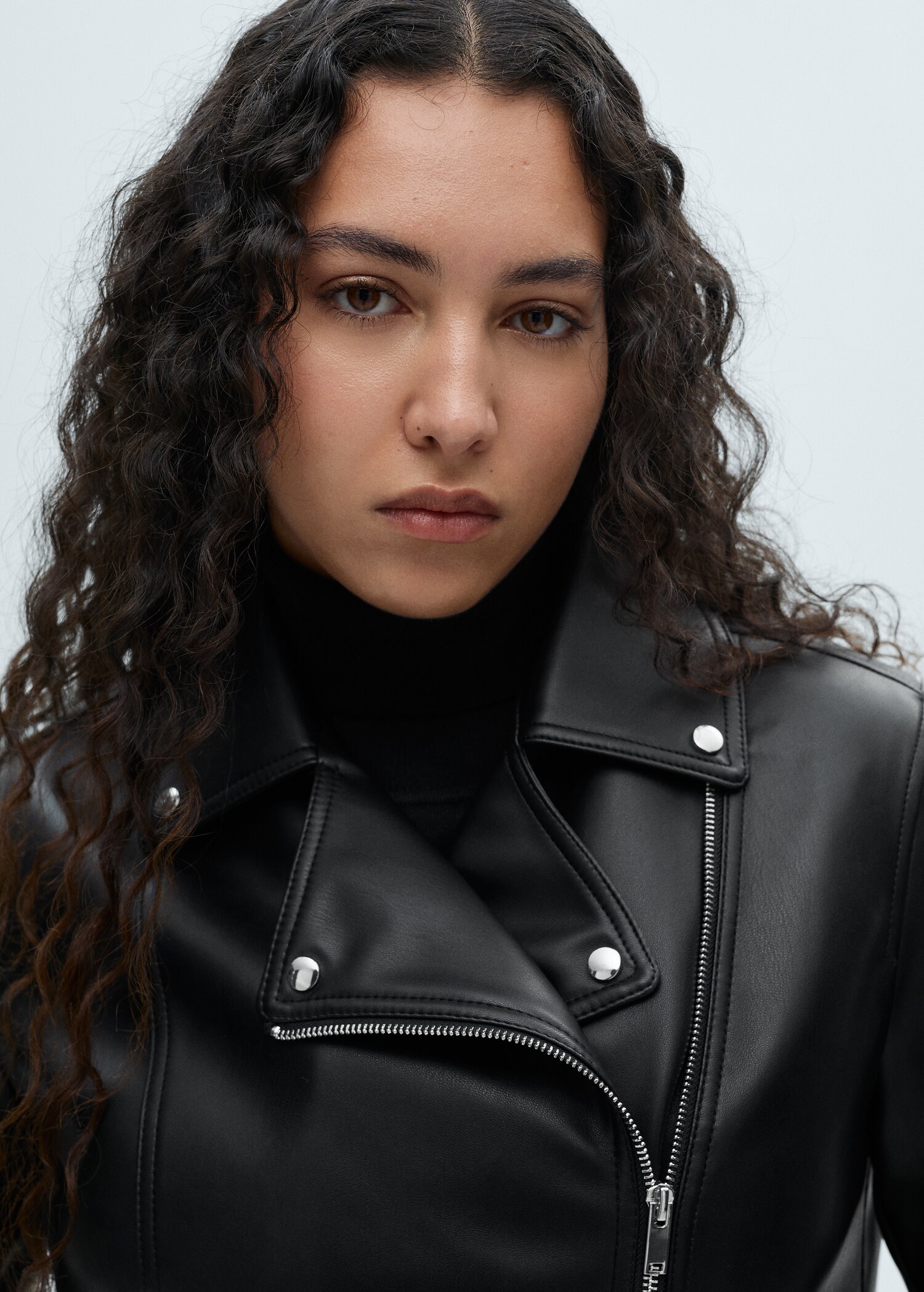Leather-effect biker jacket - Details of the article 4