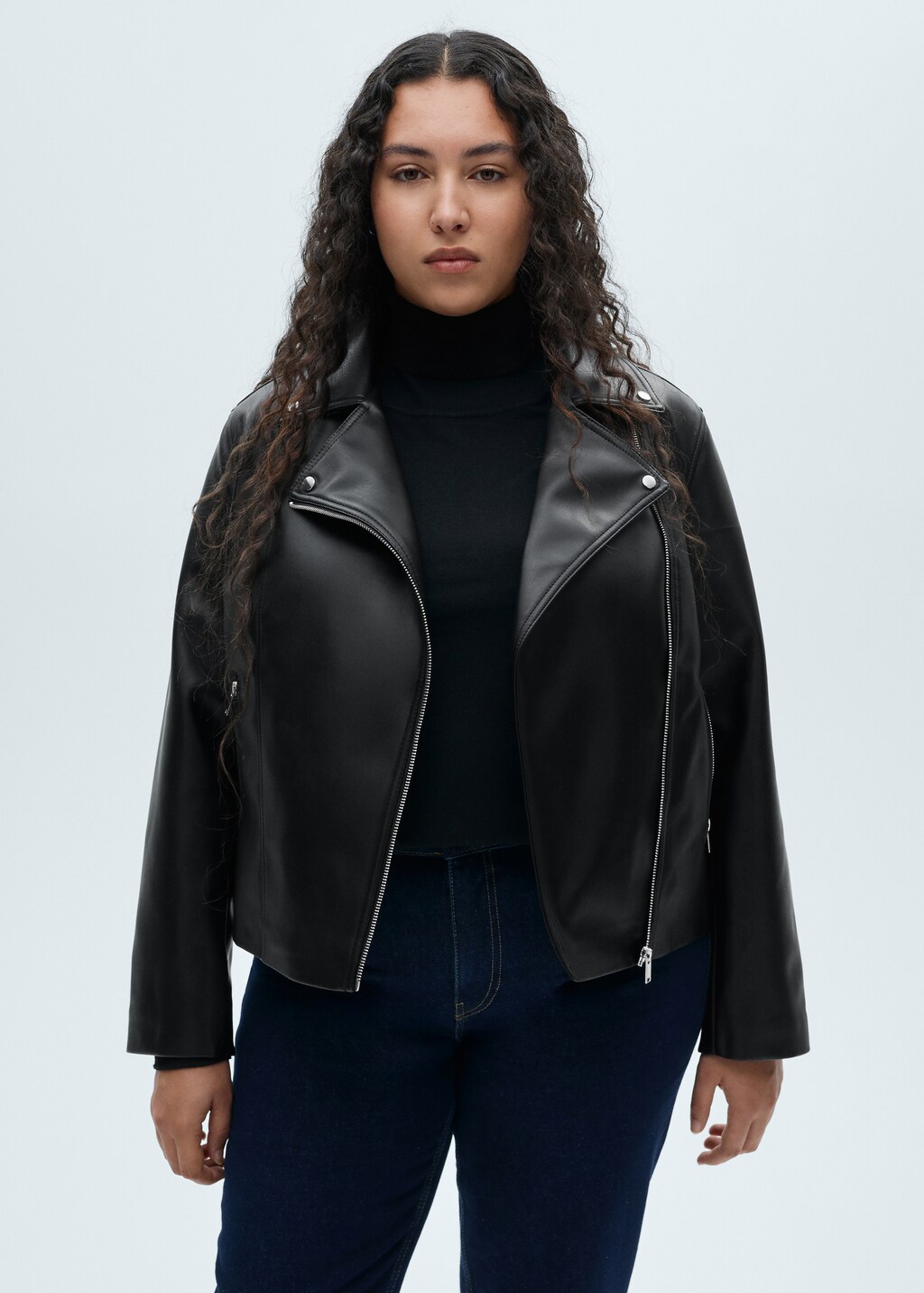 Leather-effect biker jacket - Women | MANGO Japan Leather-effect biker jacket - Women | MANGO Japan