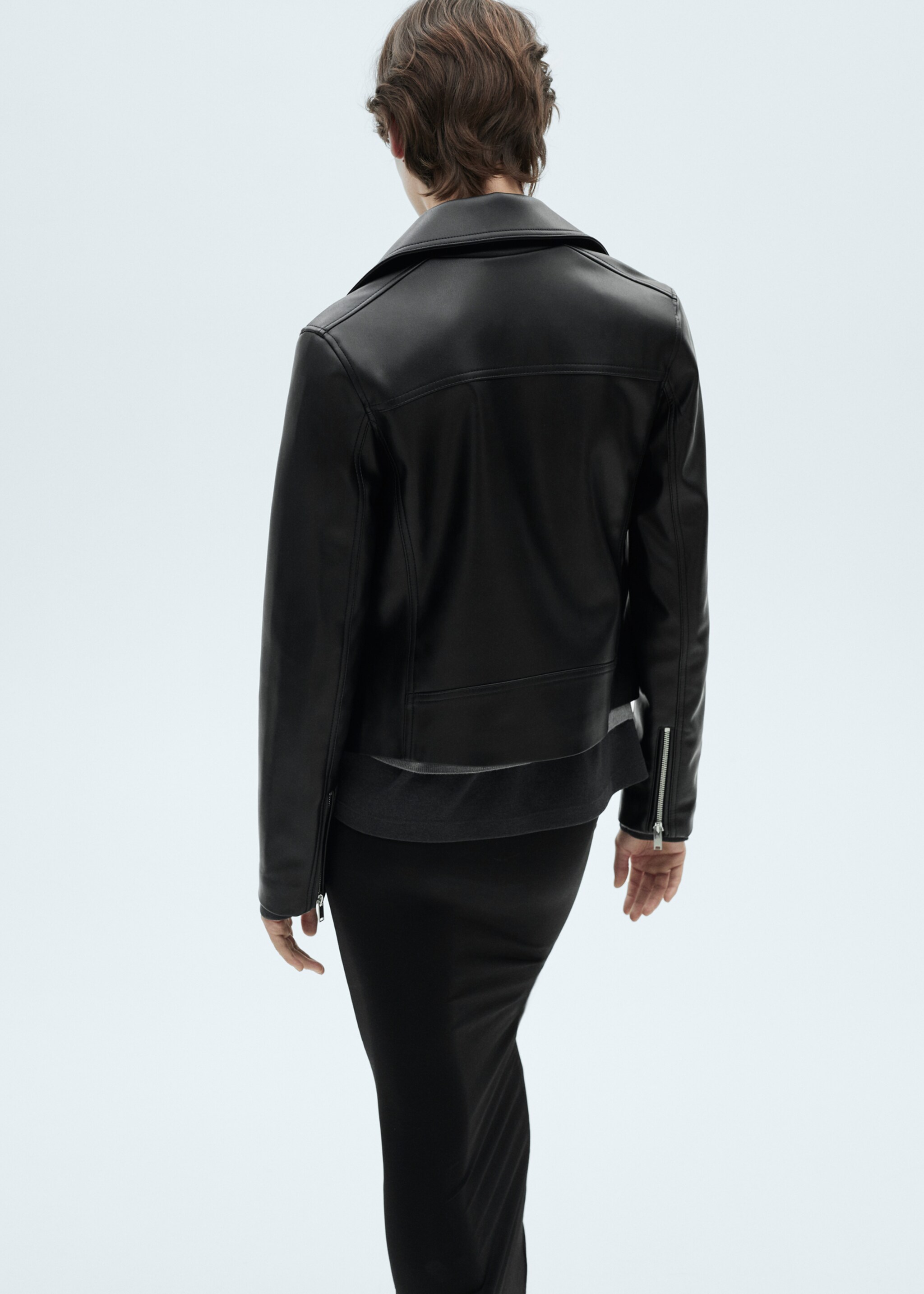 Leather-effect biker jacket - Reverse of the article