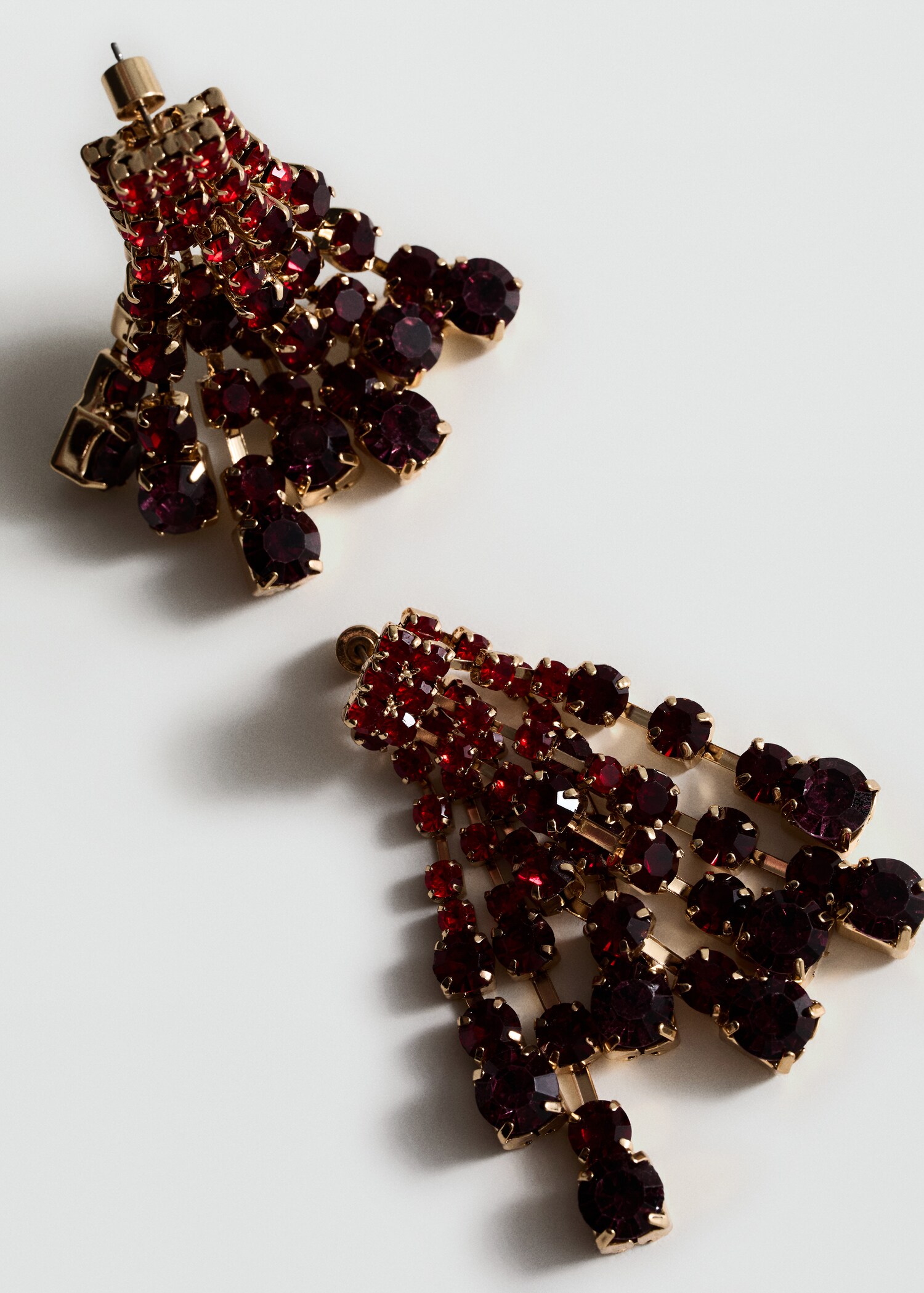 Cascade earrings with faceted crystals - Medium plane