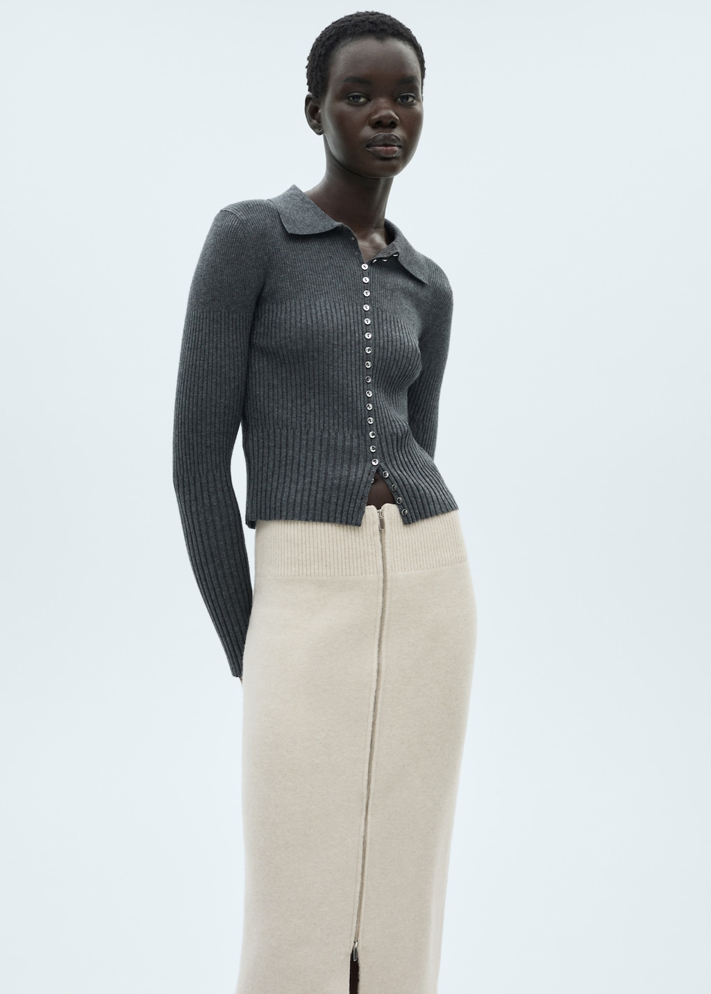 Midi skirt zip online