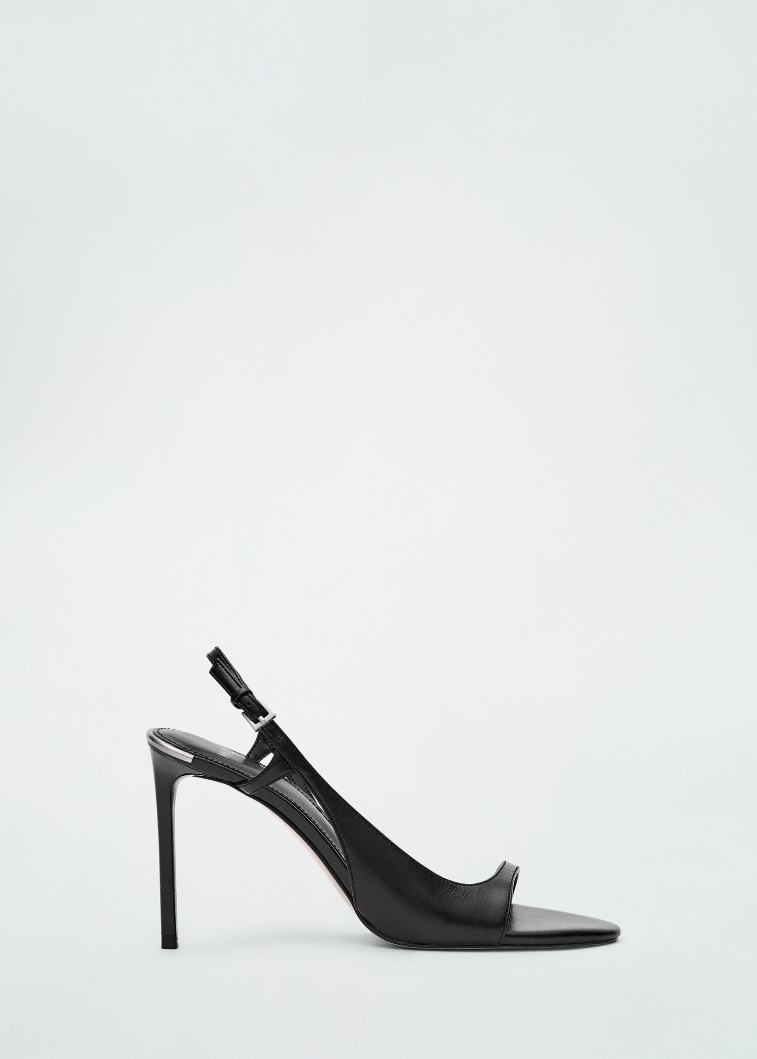 Leather sandals with asymmetrical heel - Article without model