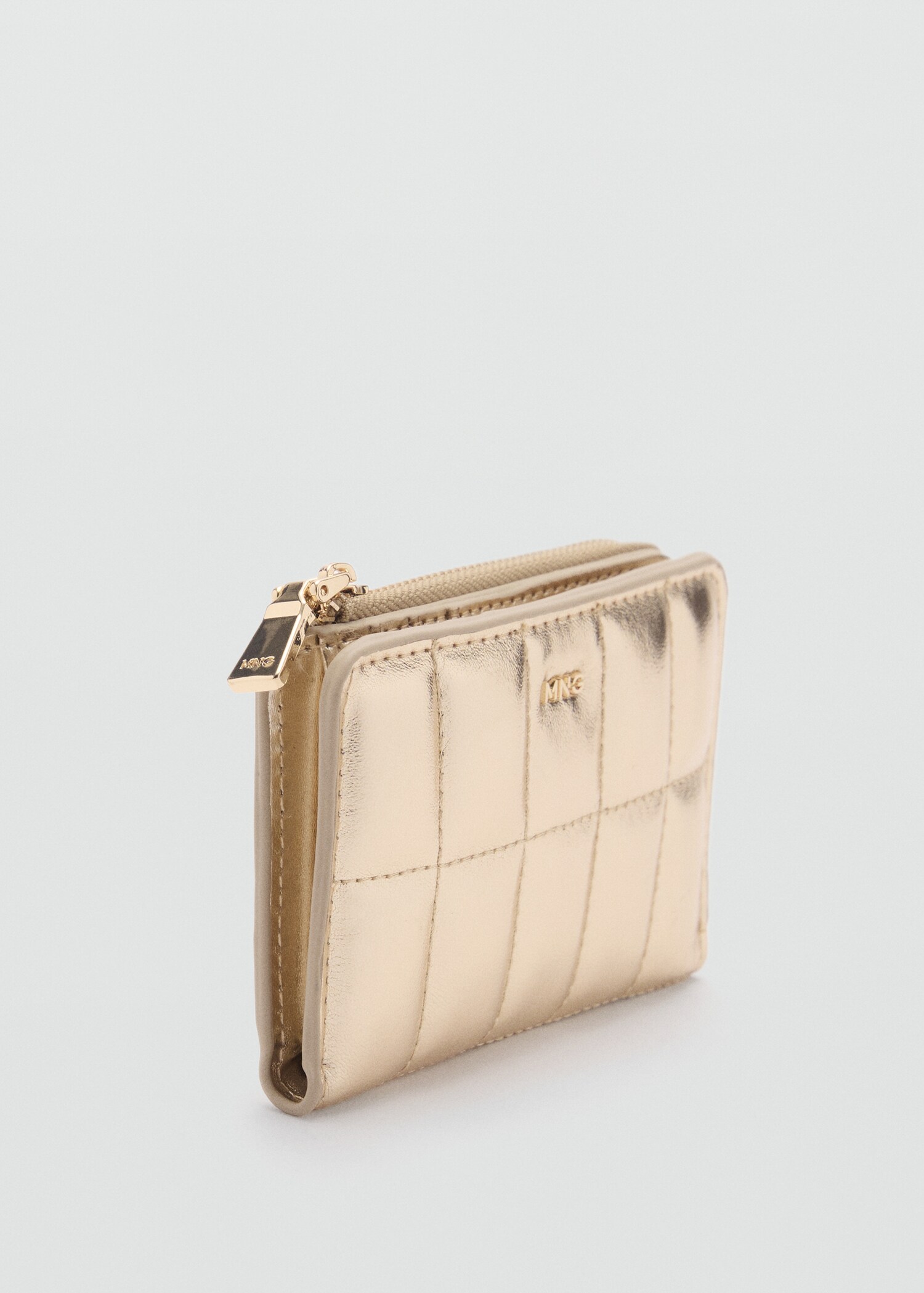 Quilted wallet with flap - Medium plane