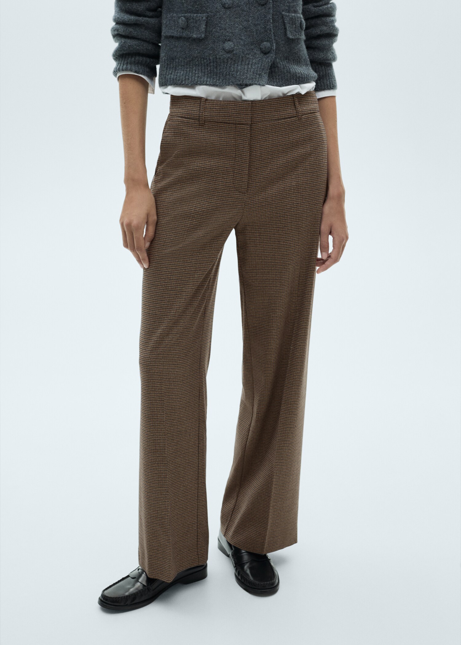 Mid-rise wide-leg trousers - Medium plane