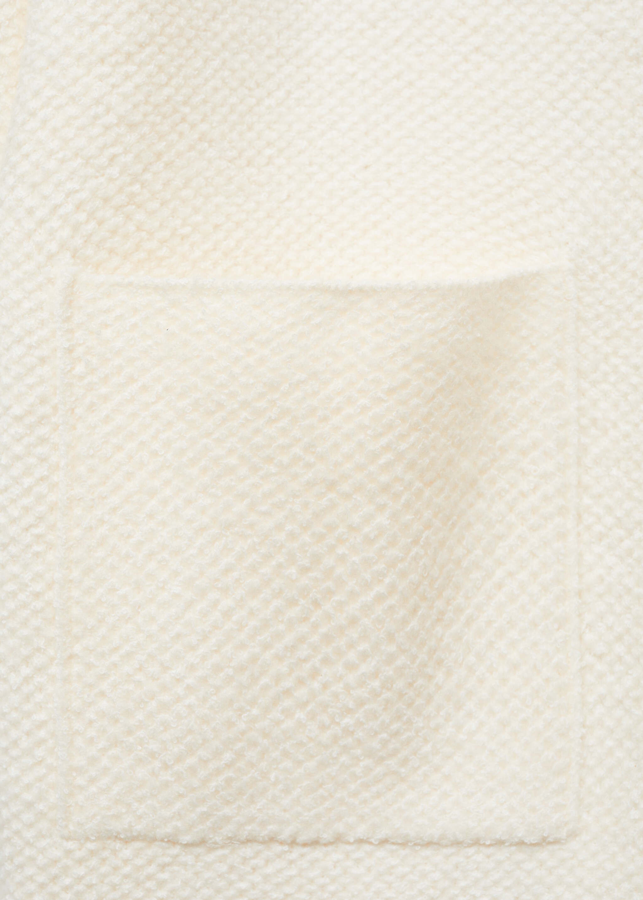 Knitted coat with pockets - Details of the article 0, Ecru. Ref: 87090446-00.