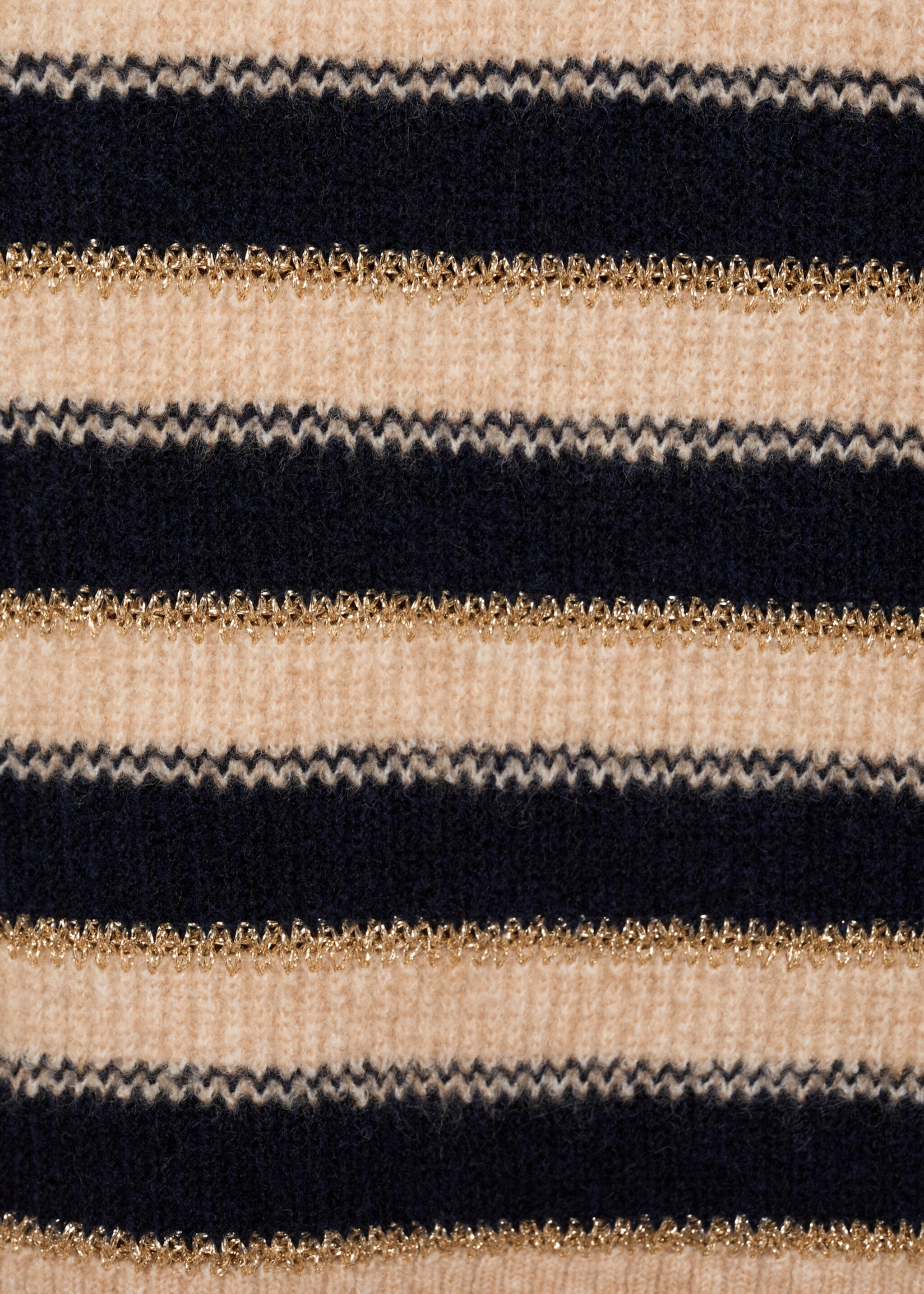 Striped sweater with perkins neck - Details of the article 0