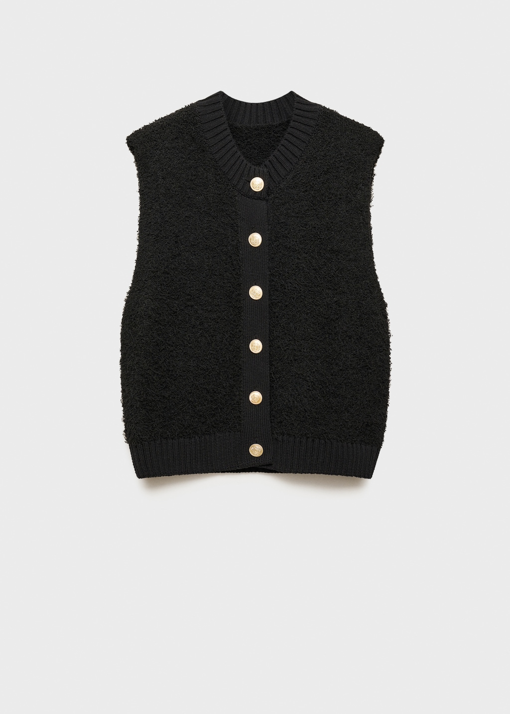 Knitted gilet with buttons - Women | MANGO USA