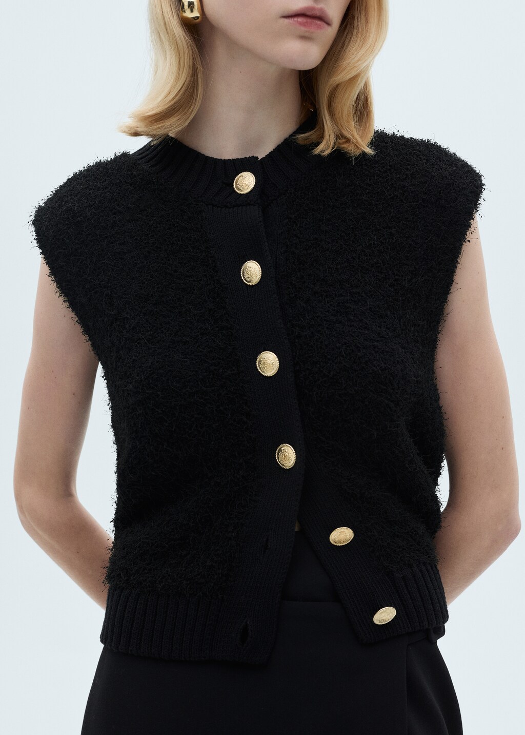 Knitted gilet with buttons | MANGO Benin
