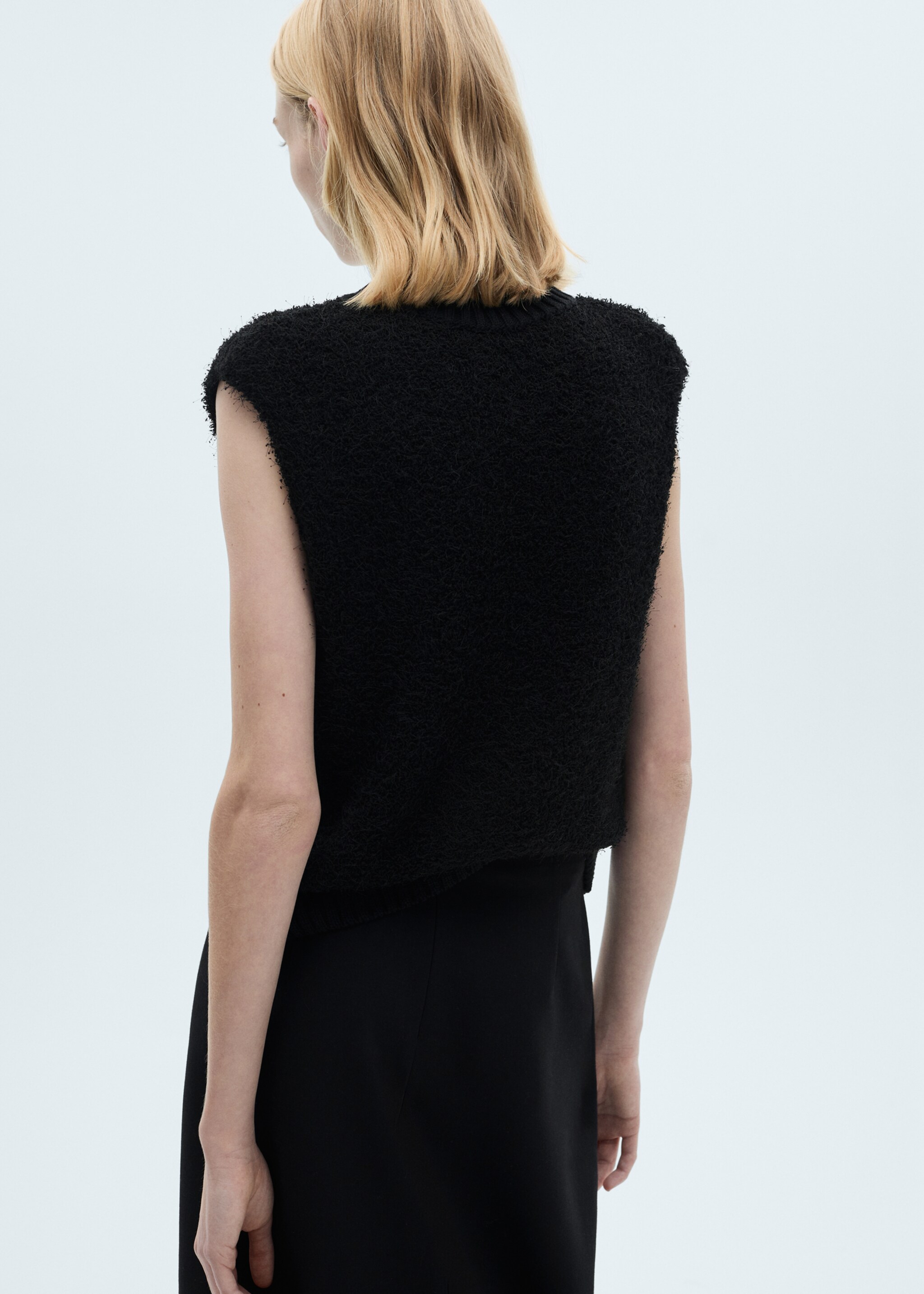 Knitted gilet with buttons - Reverse of the article