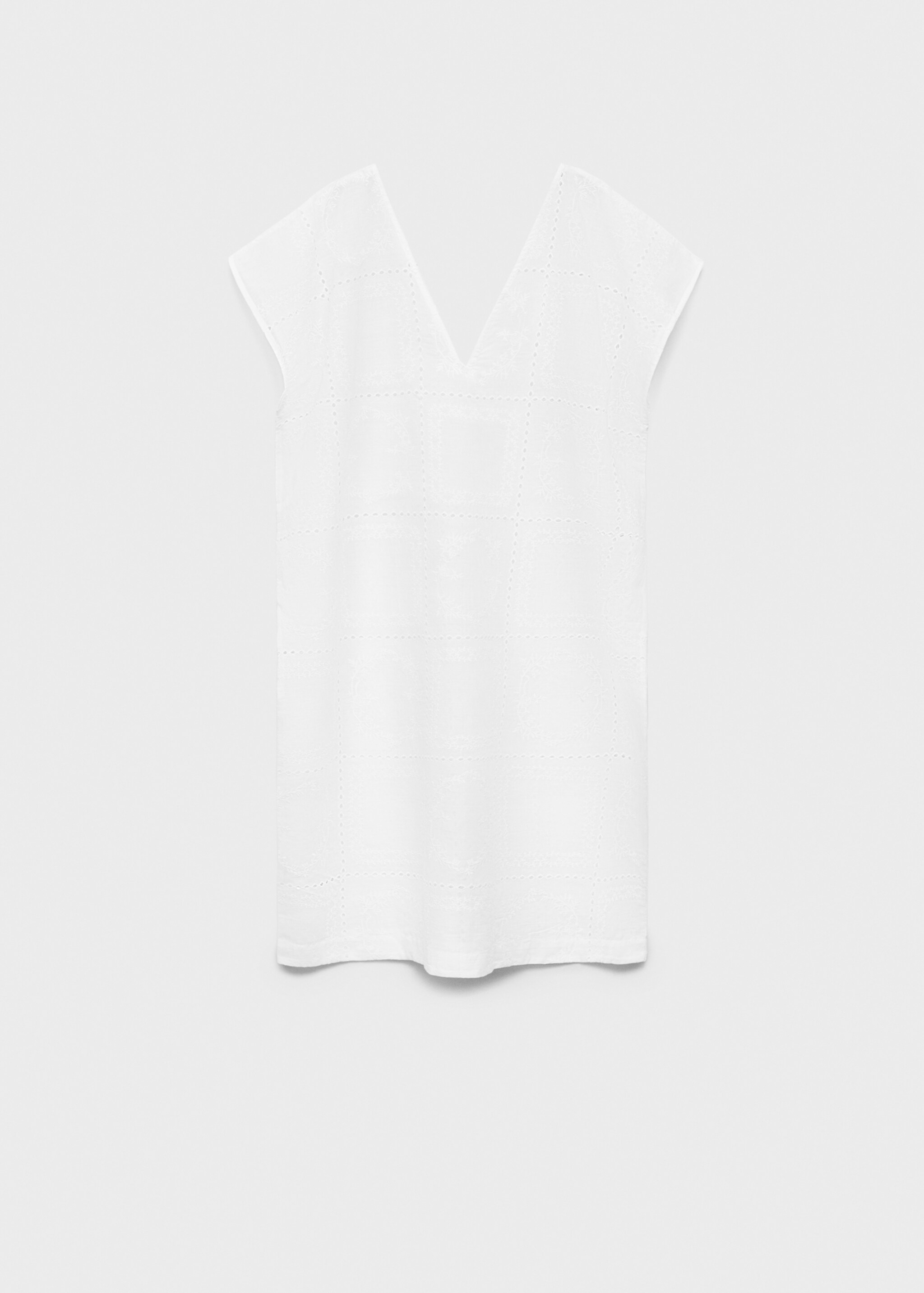Kaftan aus 100 % Ramie mit Stickerei - Artikel ohne Model