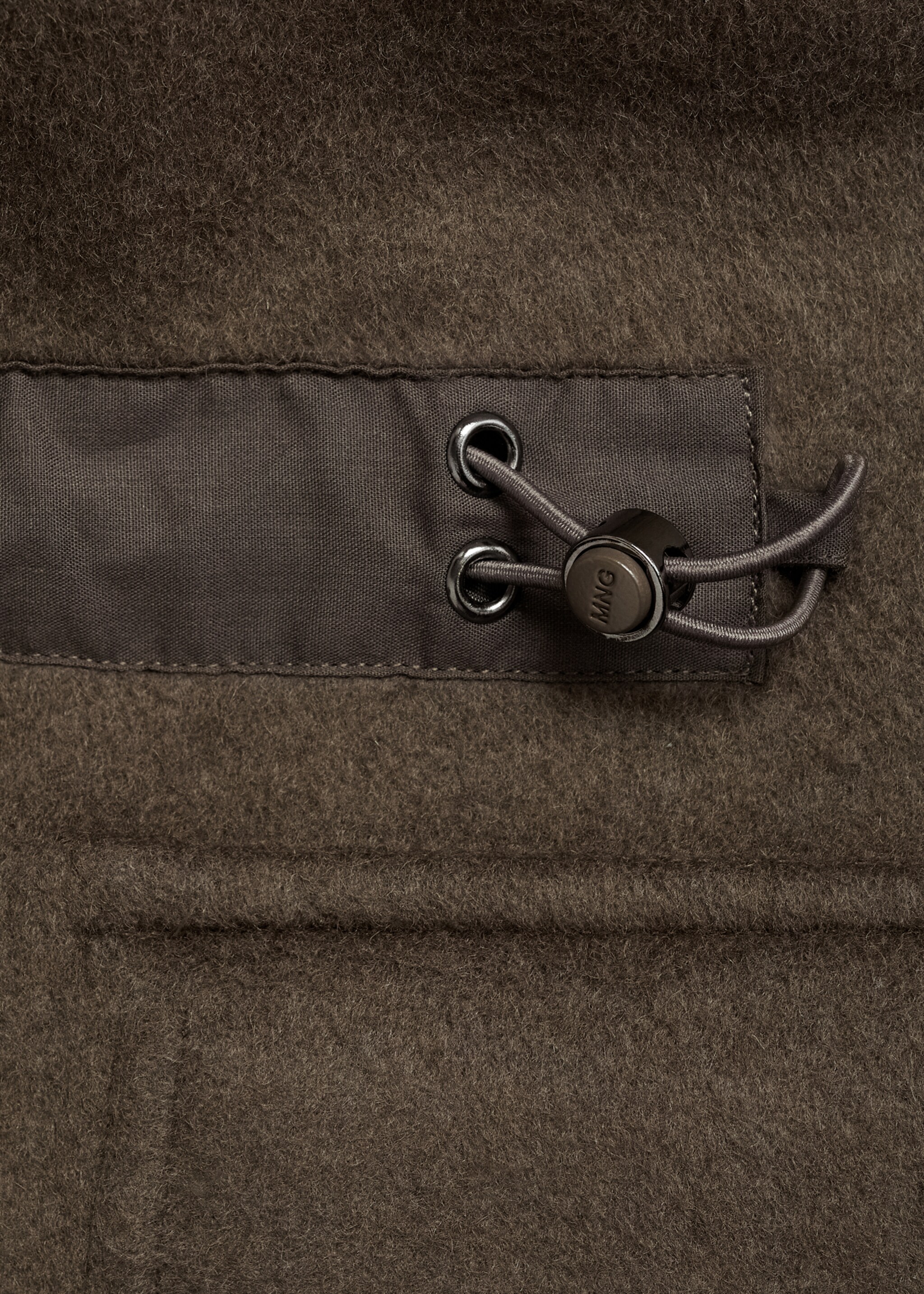 Wool-blend flannel overshirt - Details of the article 0, Khaki. Ref: 87090573-00.