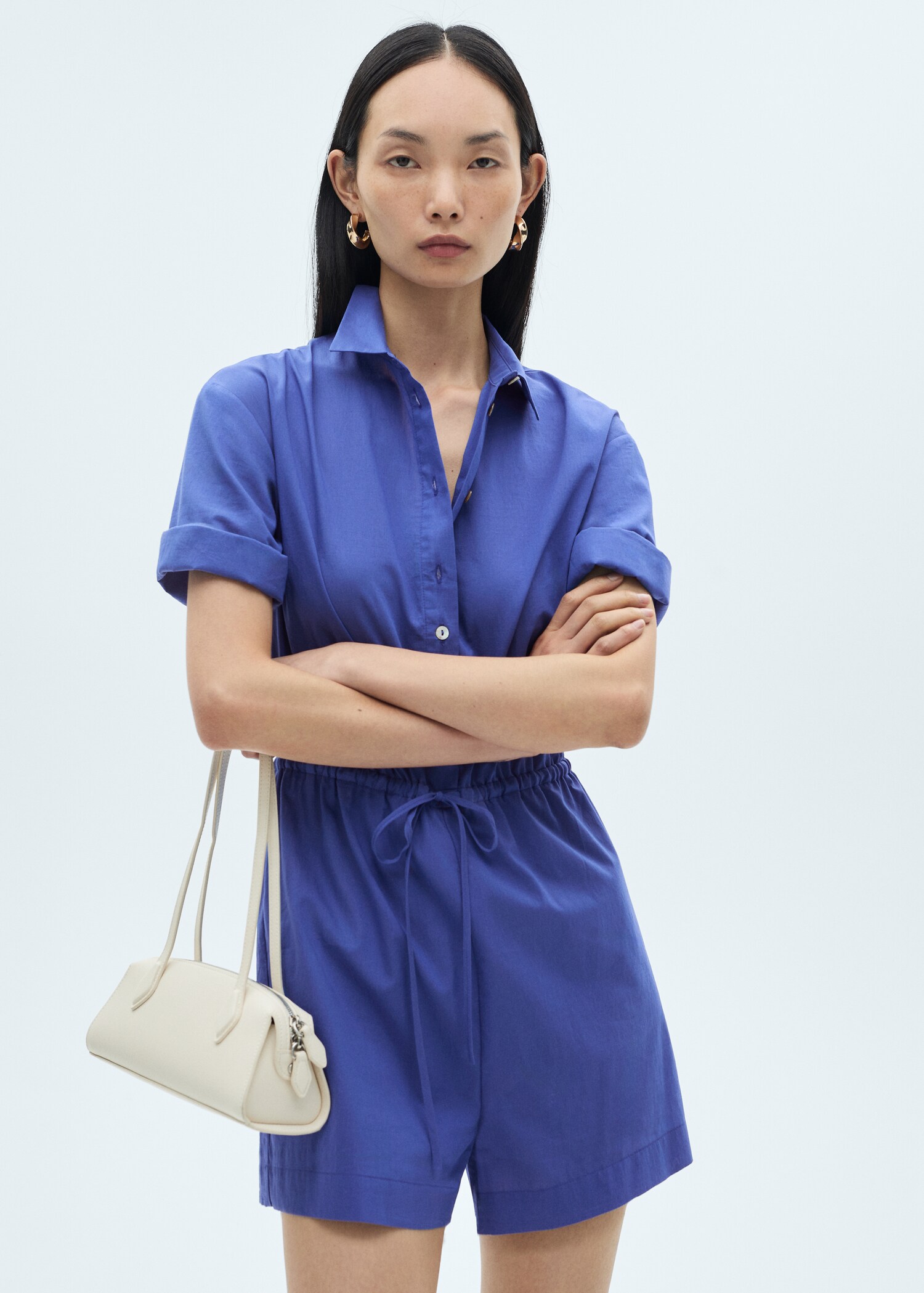 Cotton short jumpsuit - Medium plane