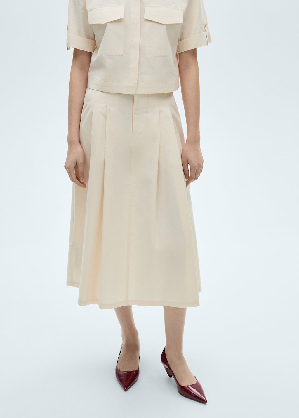 Pleated midi skirt