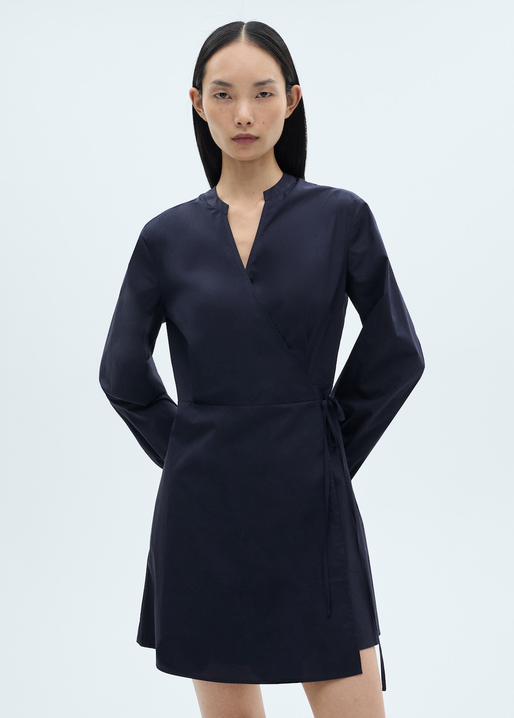 Knot detail shirt dress - Women | MANGO USA Knot detail shirt dress - Women | MANGO USA