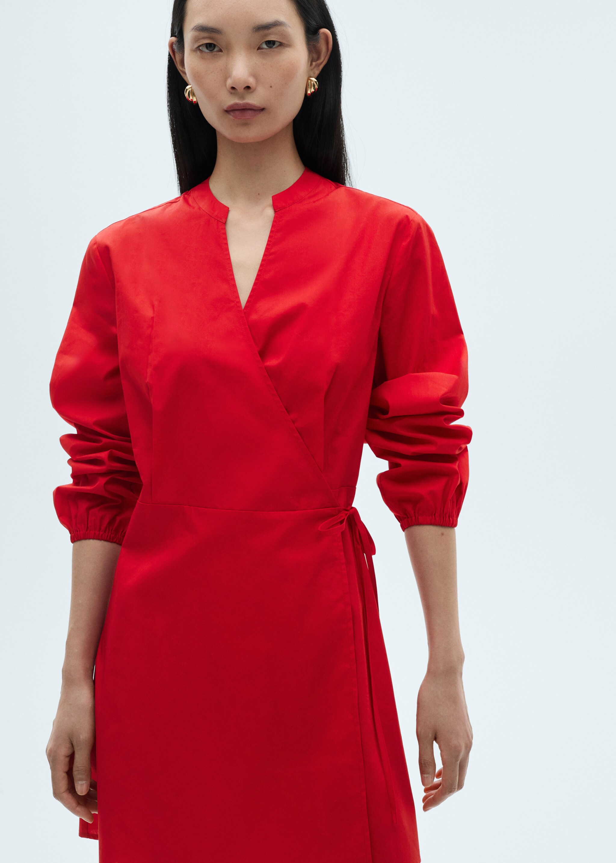 Vestido cruzado algodón - Plano medio