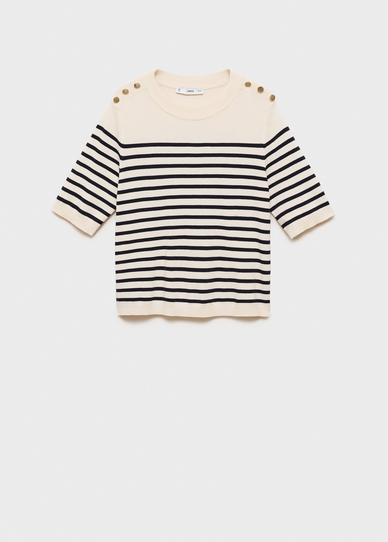 Randig t-shirt med knappar - Artikel utan modell