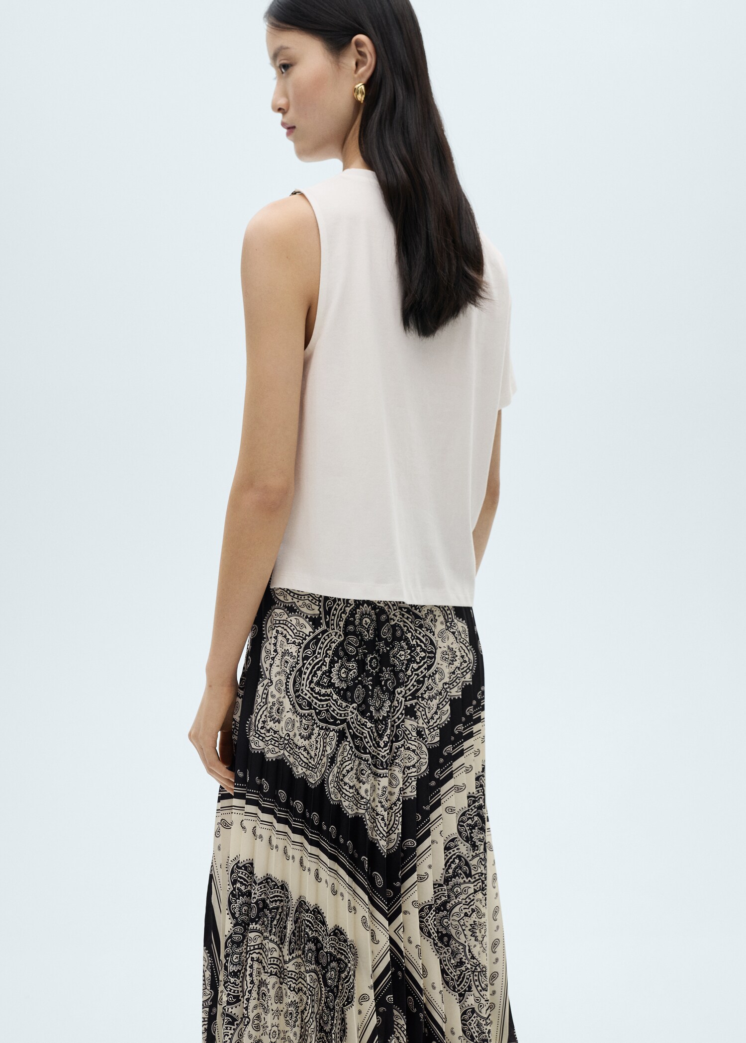 Asymmetrical paisley print t-shirt - Reverse of the article