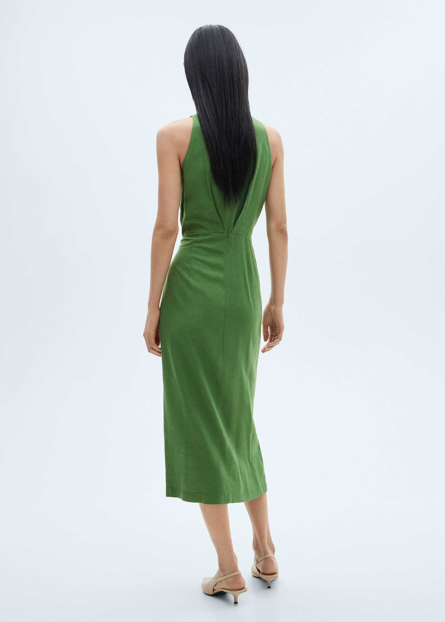 Linen dress with sarong skirt - Reverse of the article