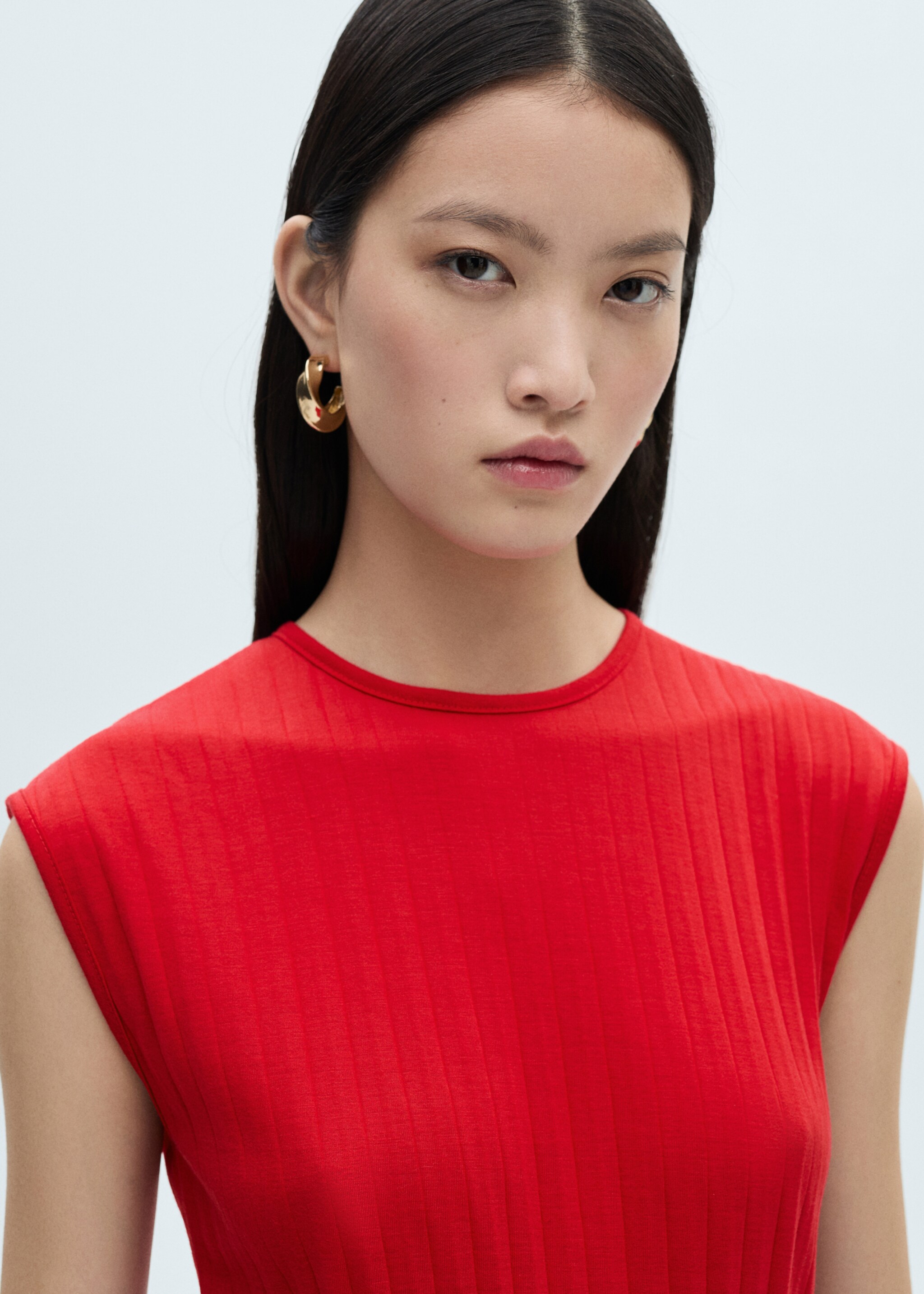 Elastic waist pleated dress - Details of the article 1