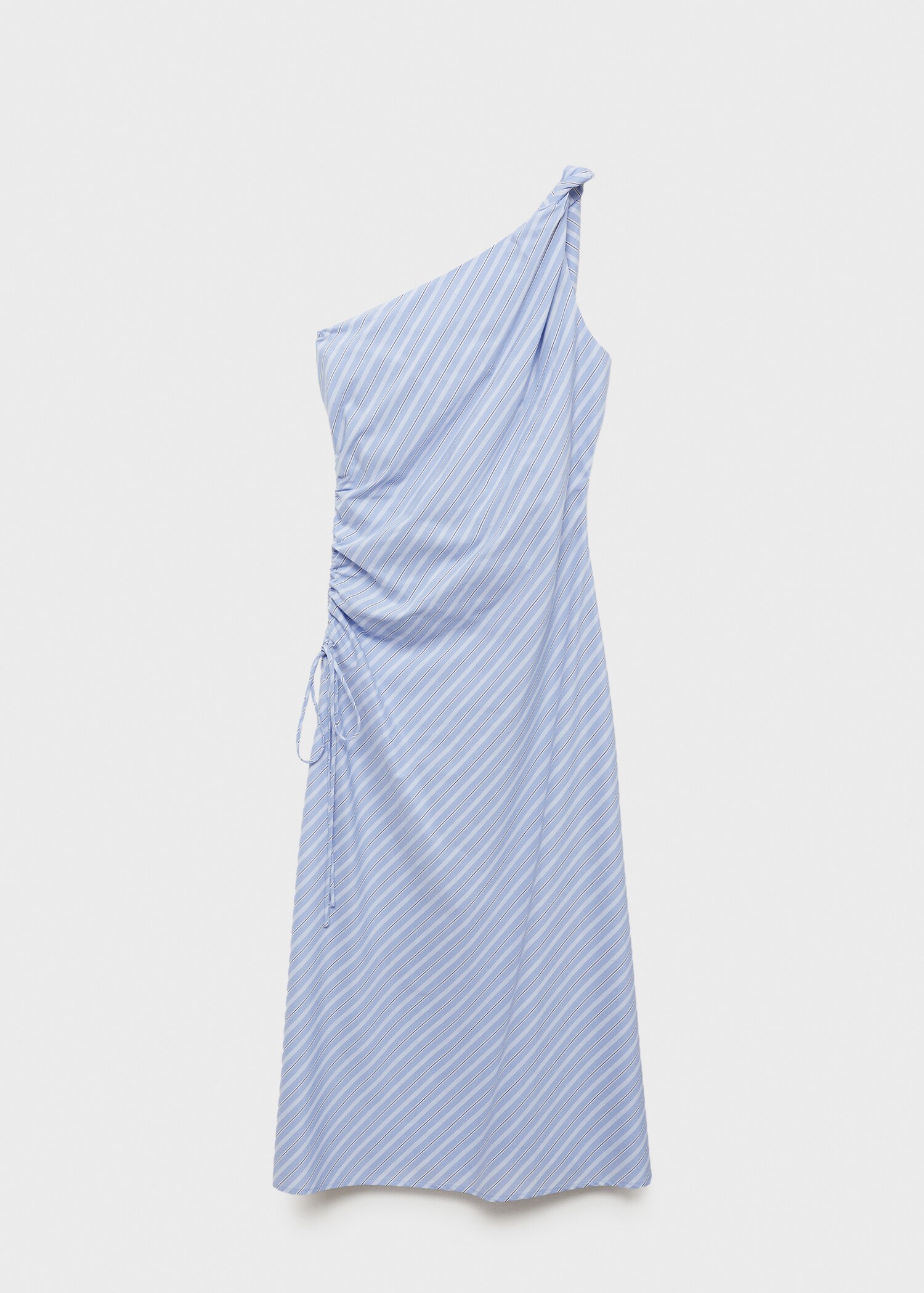 Striped draped asymmetrical dress - Article without model