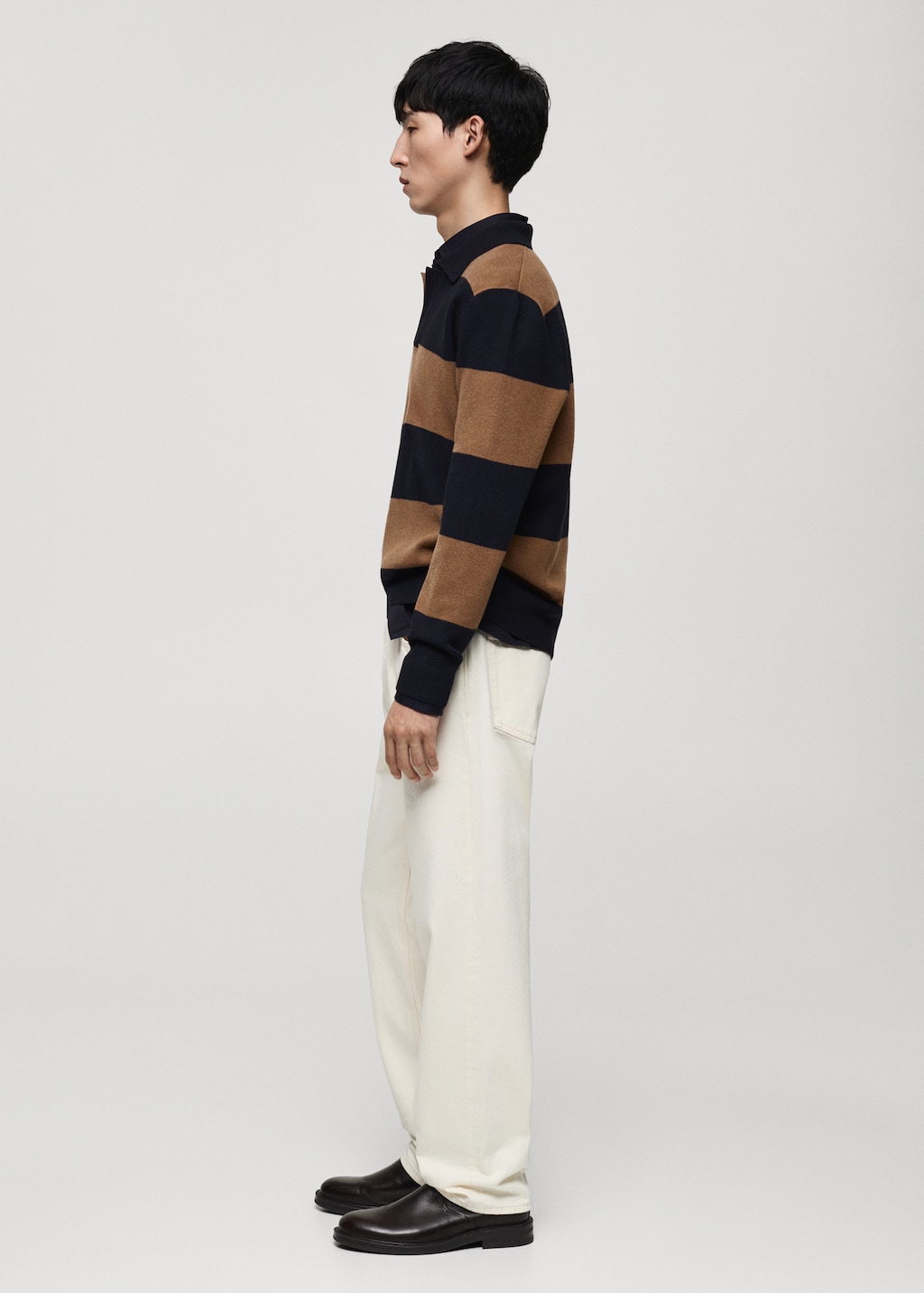 Striped design polo sweater - Men | MANGO USA