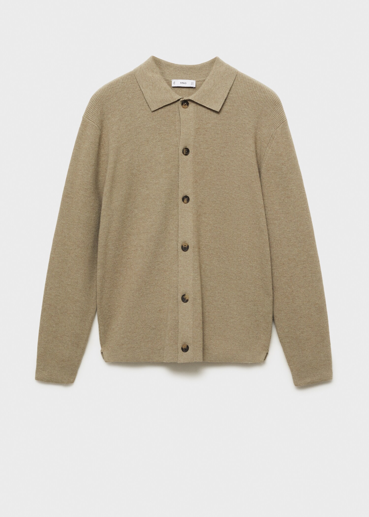 Wool blend polo cardigan - Article without model