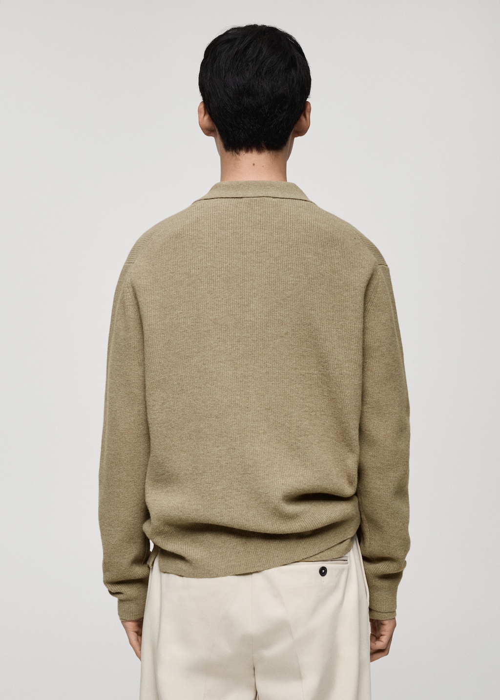 Wool blend polo cardigan - Men | MANGO USA