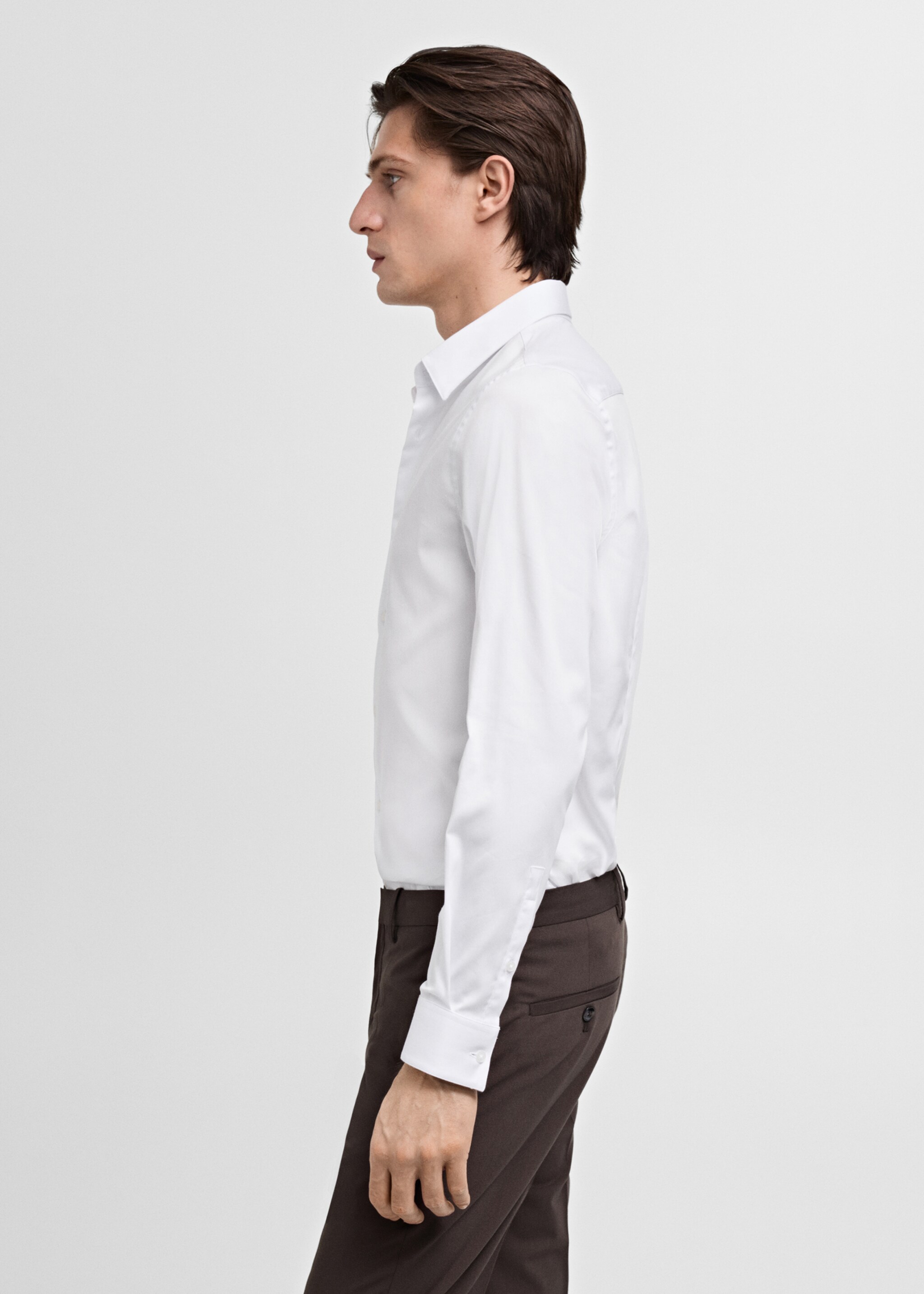 Camisa de fato slim fit de algodão - Pormenor do artigo 1